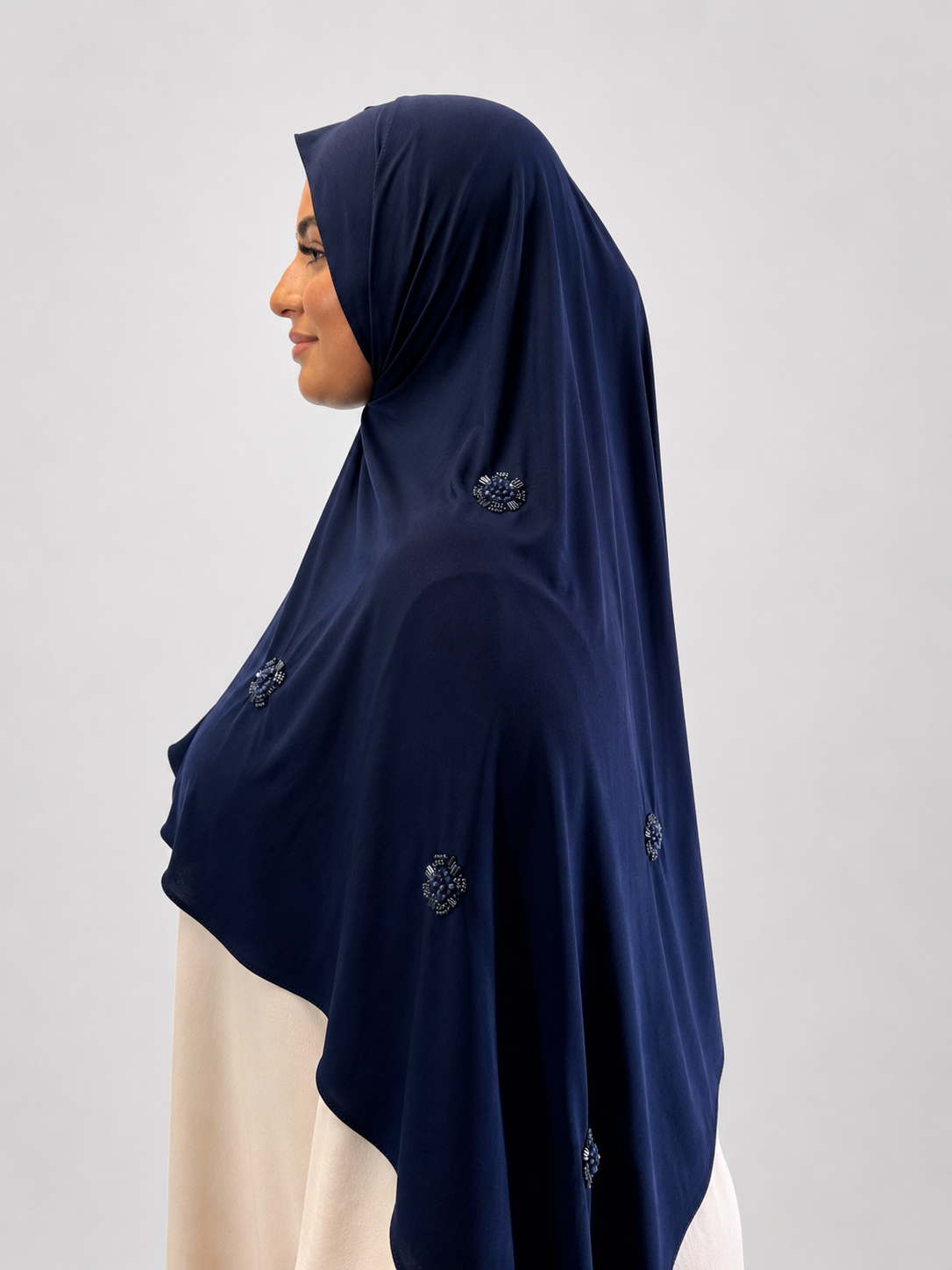 Hijab Jersey Crystal Luxe - Bleu Nuit N°2