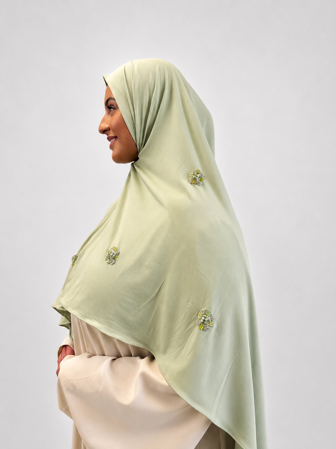 Hijab Jersey Crystal Luxe - Vert d'eau N°7