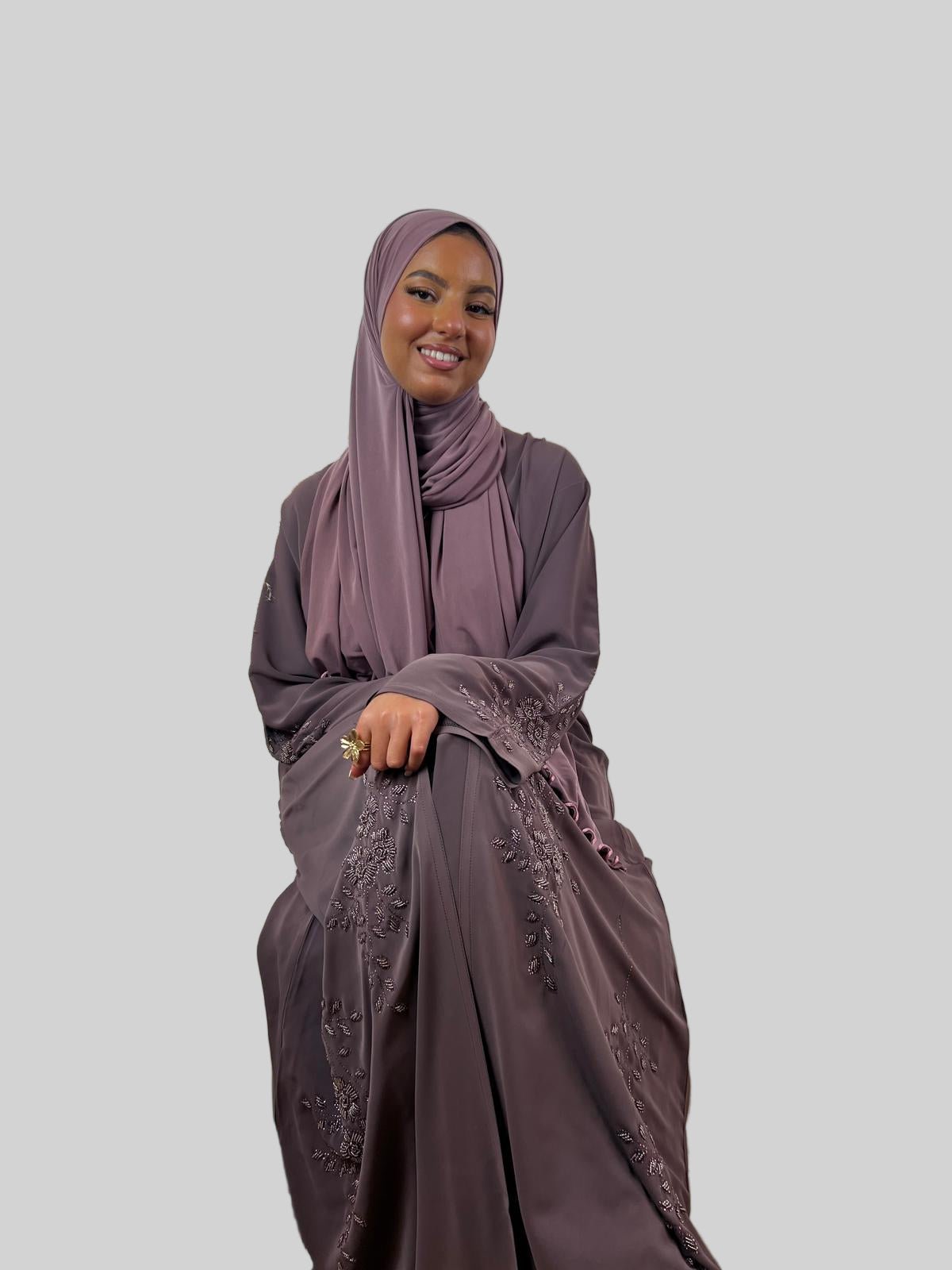 Abaya Yasmina Rose Poudré - MonHijab.fr