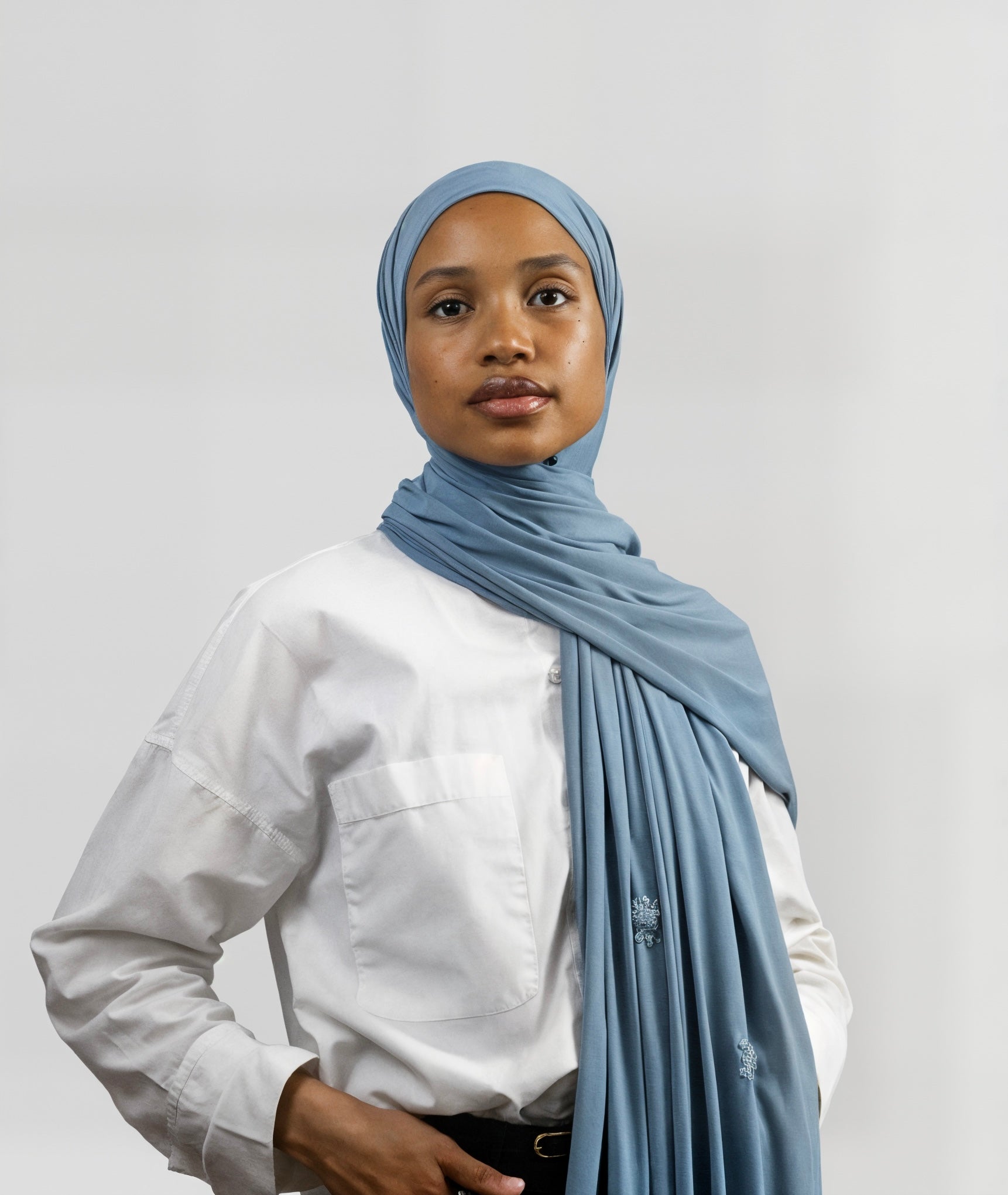 Hijab Jersey Crystal Luxe - Bleu N°5 - MonHijab.fr