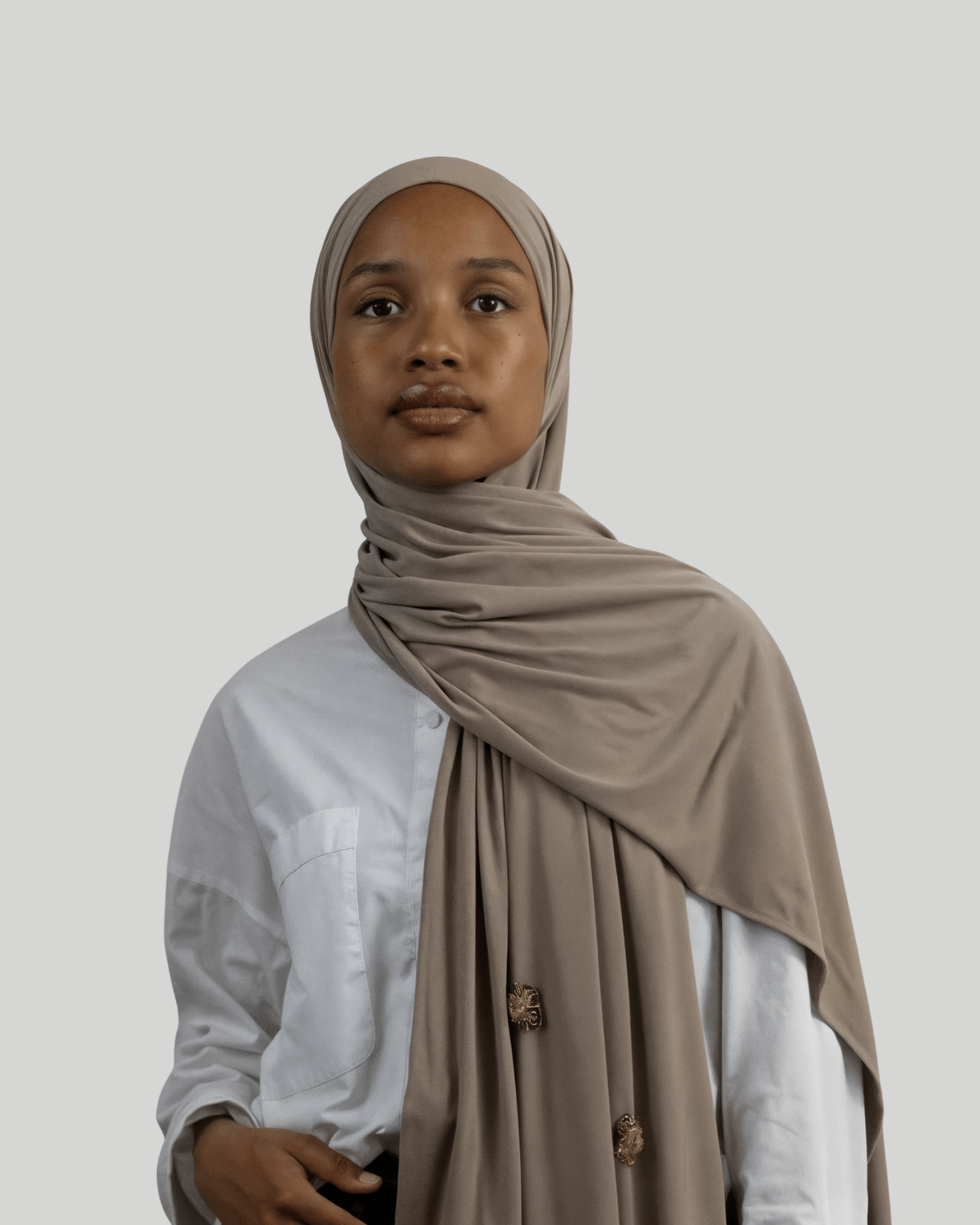 Hijab Jersey Crystal Luxe - Taupe N°6 - MonHijab.fr