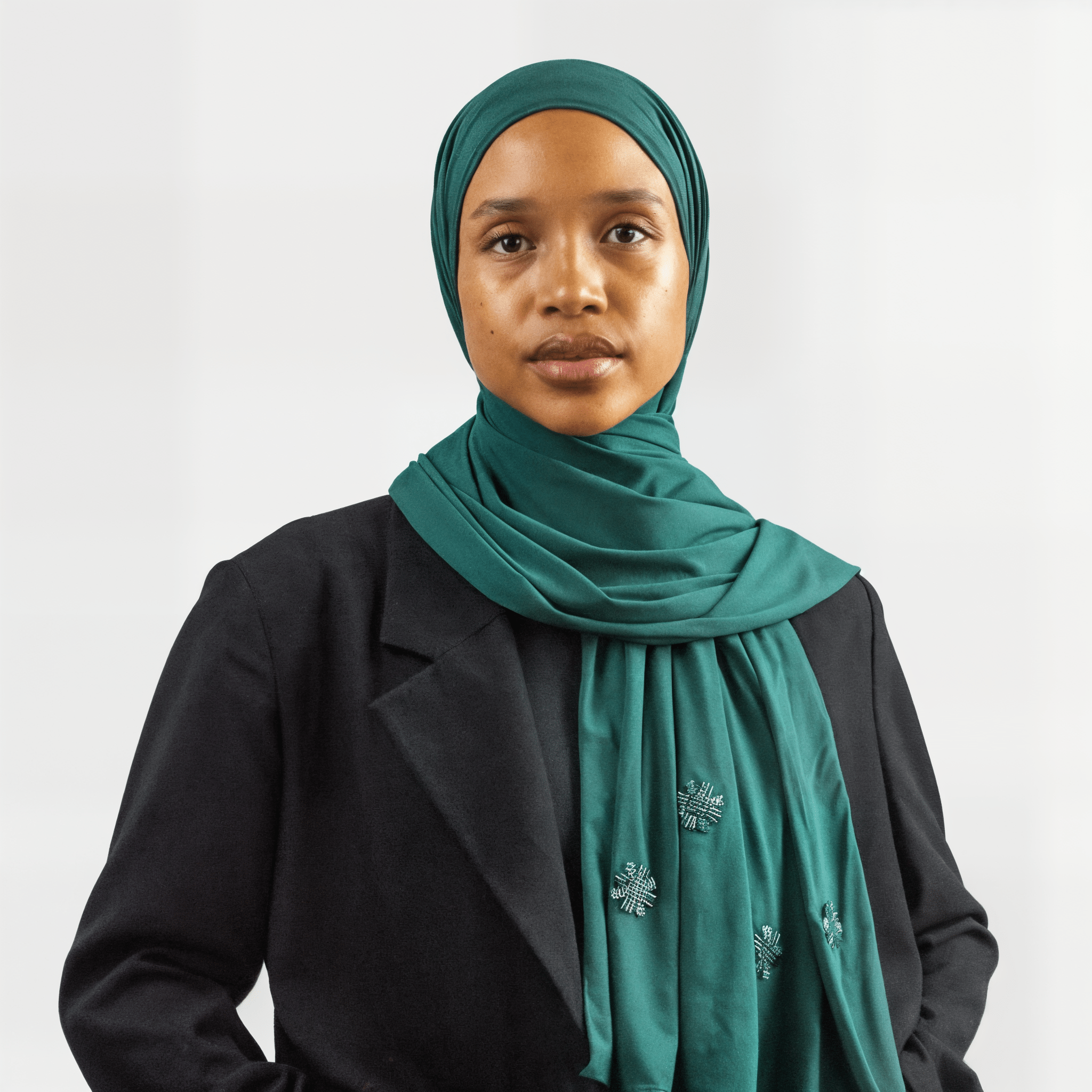 Hijab Jersey Crystal - Vert Bouteille N°3 - MonHijab.fr