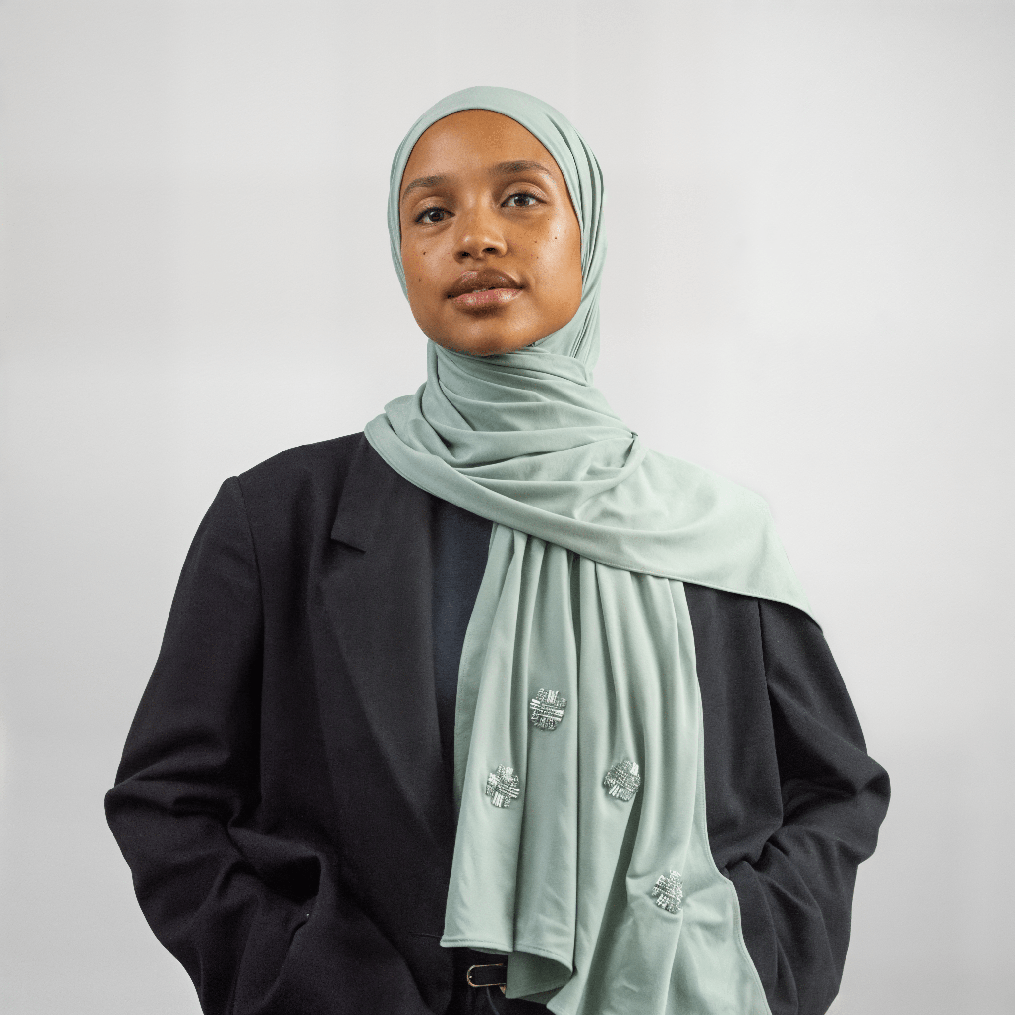 Hijab Jersey Crystal - Vert d'Eau N°2 - MonHijab.fr