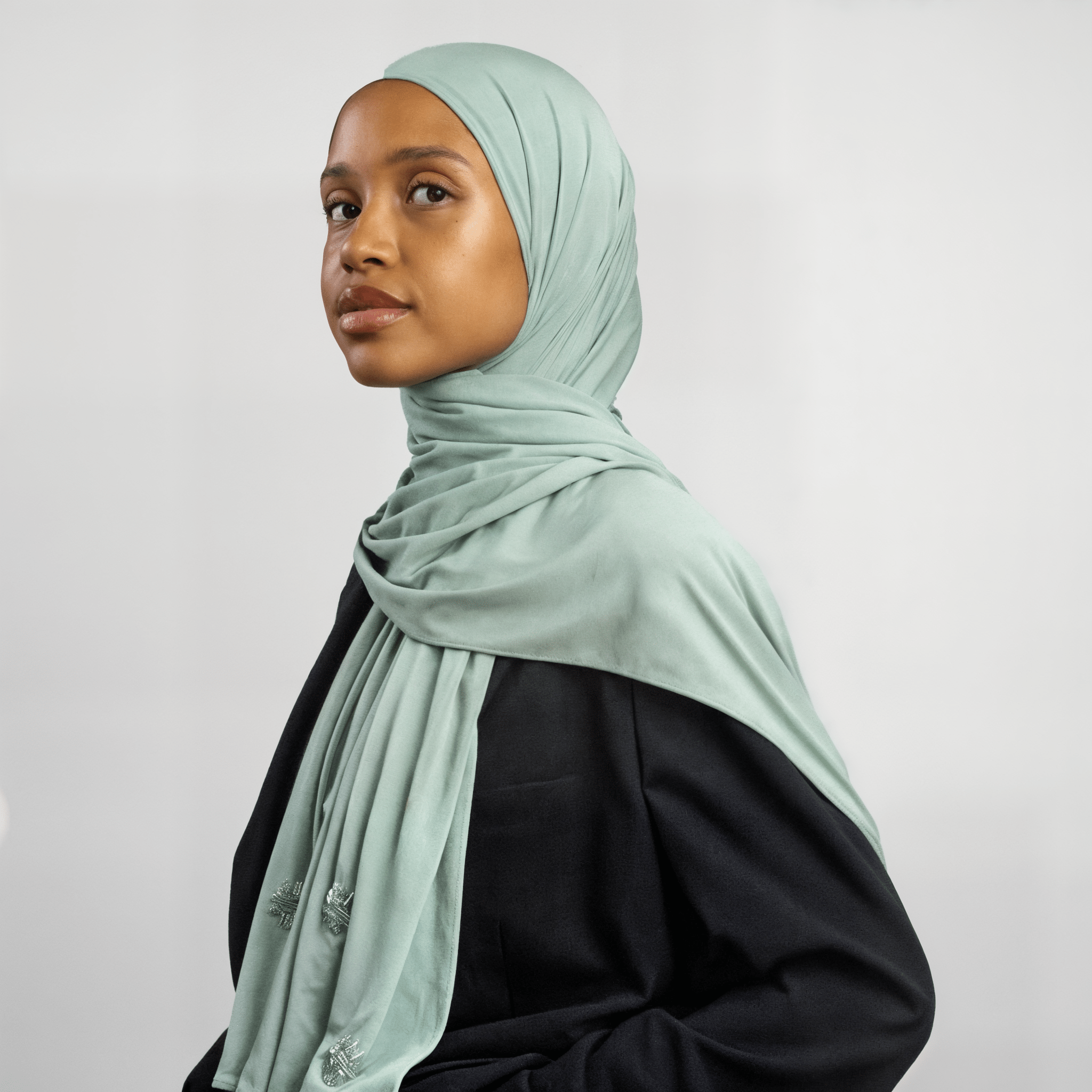 Hijab Jersey Crystal - Vert d'Eau N°2 - MonHijab.fr