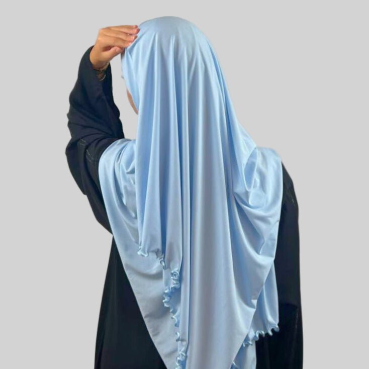 Hijab Jersey Frisé Premium - Bleu Ciel N°126 - MonHijab.fr