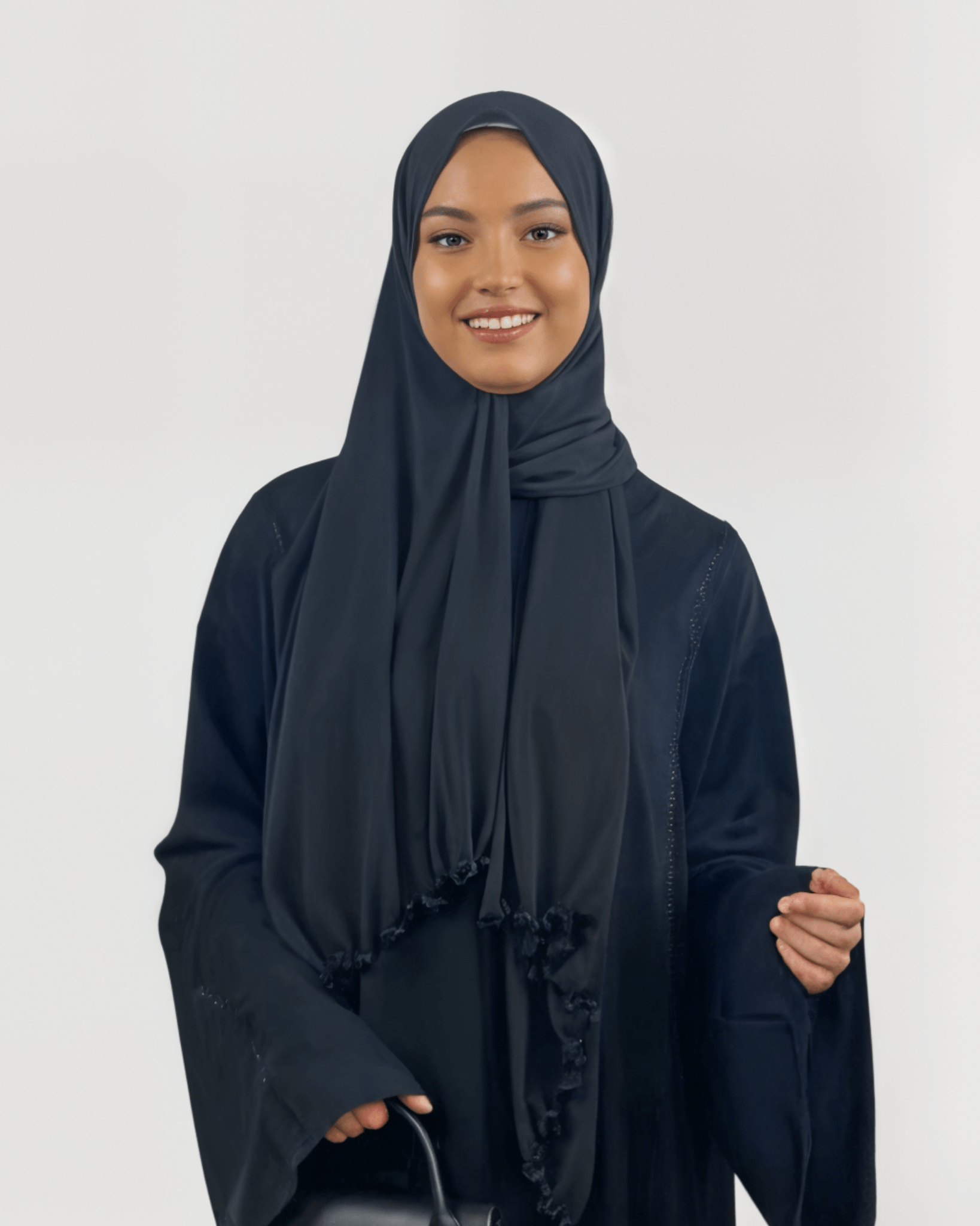 Hijab Jersey Frisé Premium - Noir N°118 - MonHijab.fr