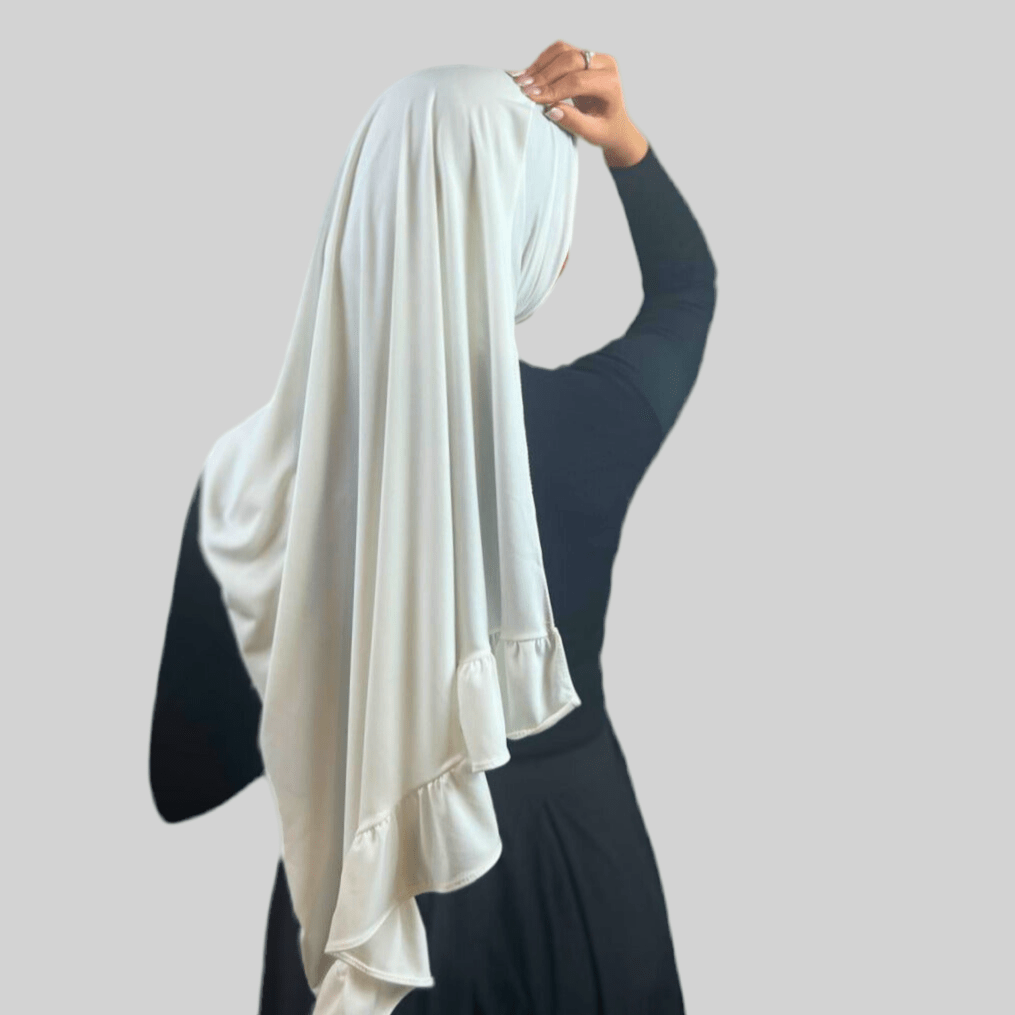 Hijab Jersey Froufrou - Blanc N°1 - MonHijab.fr