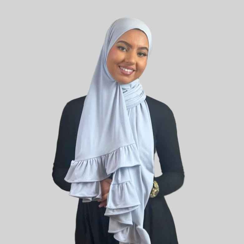 Hijab Jersey Froufrou Bleu Ciel – MonHijab.fr