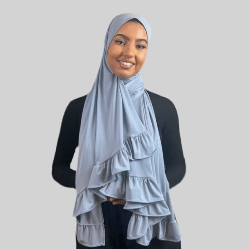 Hijab Jersey Froufrou - Bleu N°4 - MonHijab.fr
