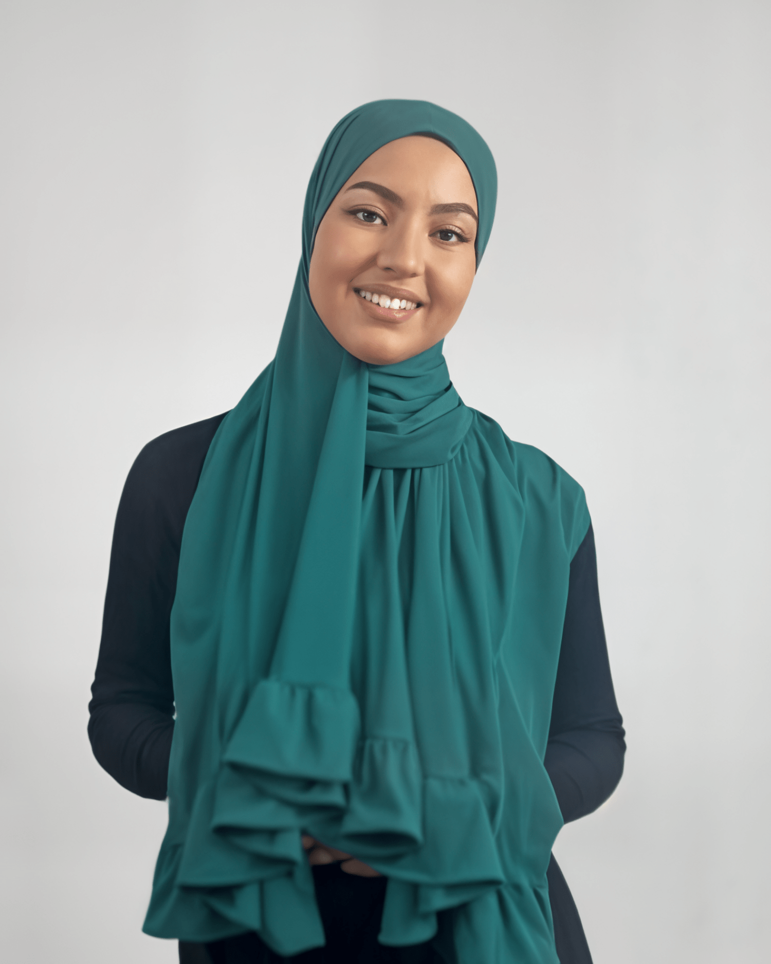 Hijab Jersey Froufrou - Vert Bouteille N°17 - MonHijab.fr