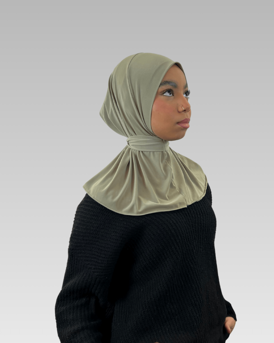 Hijab Jersey instantané (cagoule) - Vert Olive - N°CG3 - MonHijab.fr