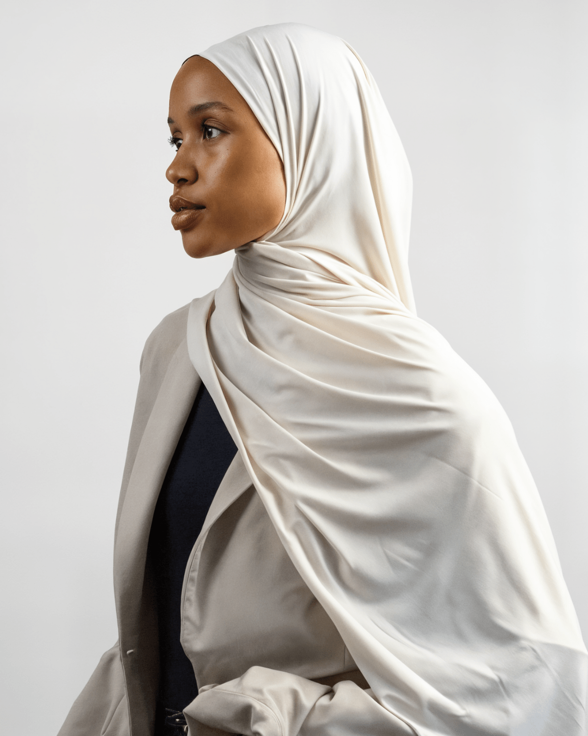 Hijab Jersey Premium - Blanc cassé N°J6 - MonHijab.fr
