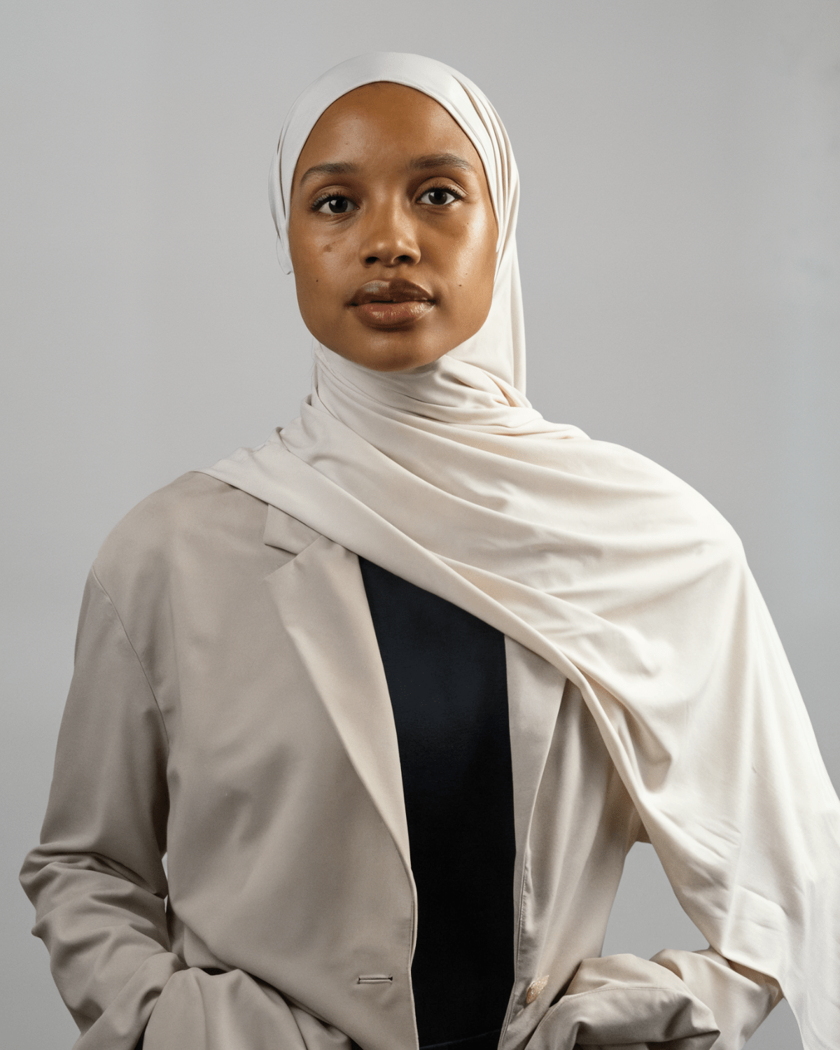 Hijab Jersey Premium - Blanc cassé N°J6 - MonHijab.fr