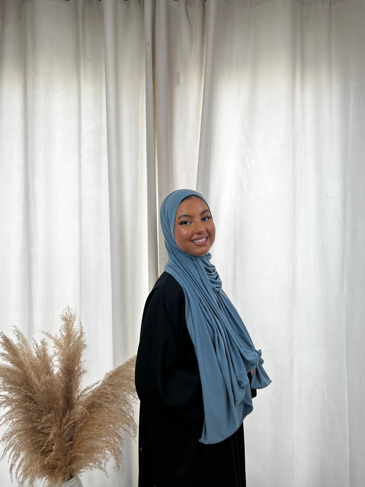 Hijab Jersey Premium - Bleu Canard N°67 - MonHijab.fr