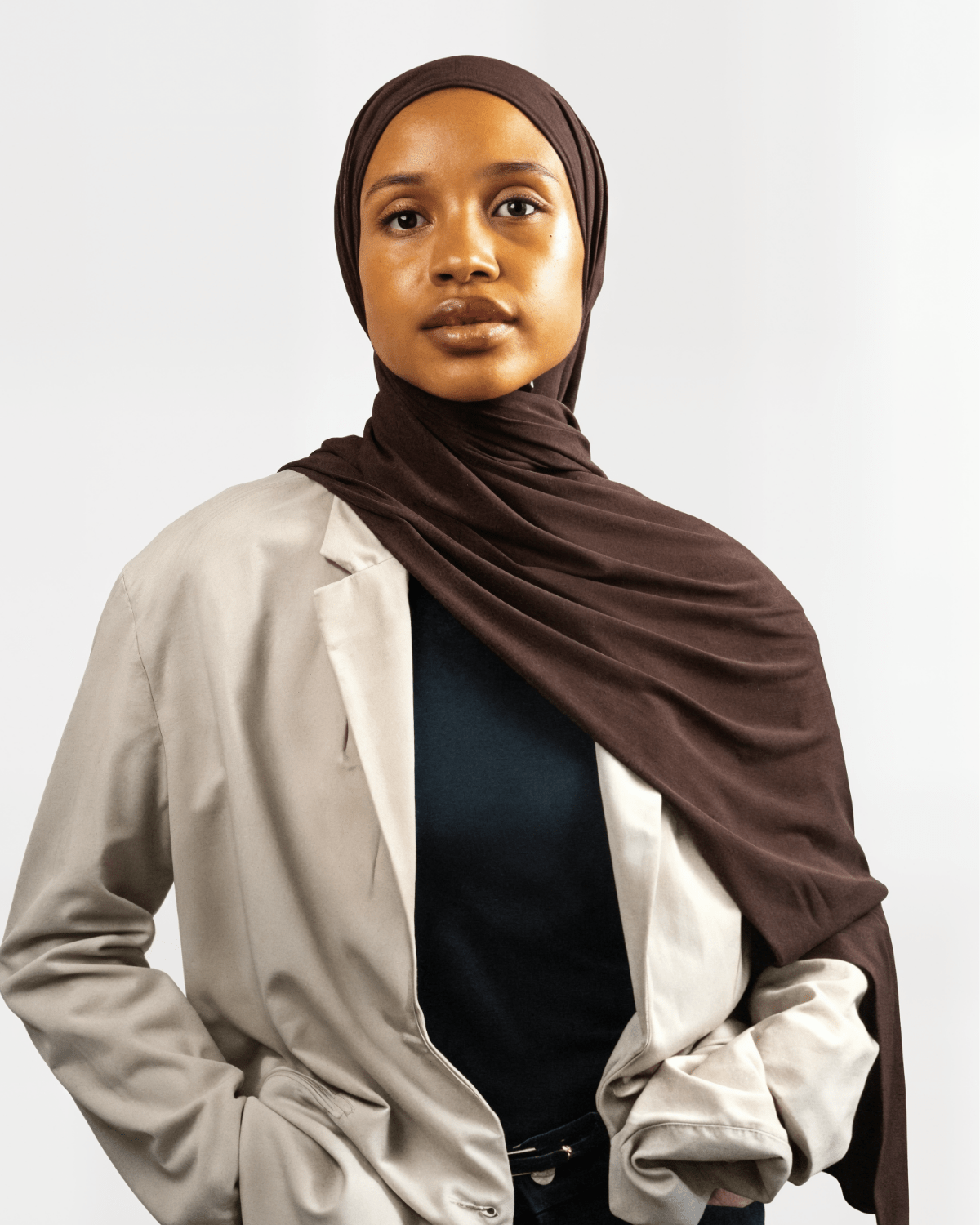 Hijab Jersey Premium - Marron Chocolat - J10 - MonHijab.fr