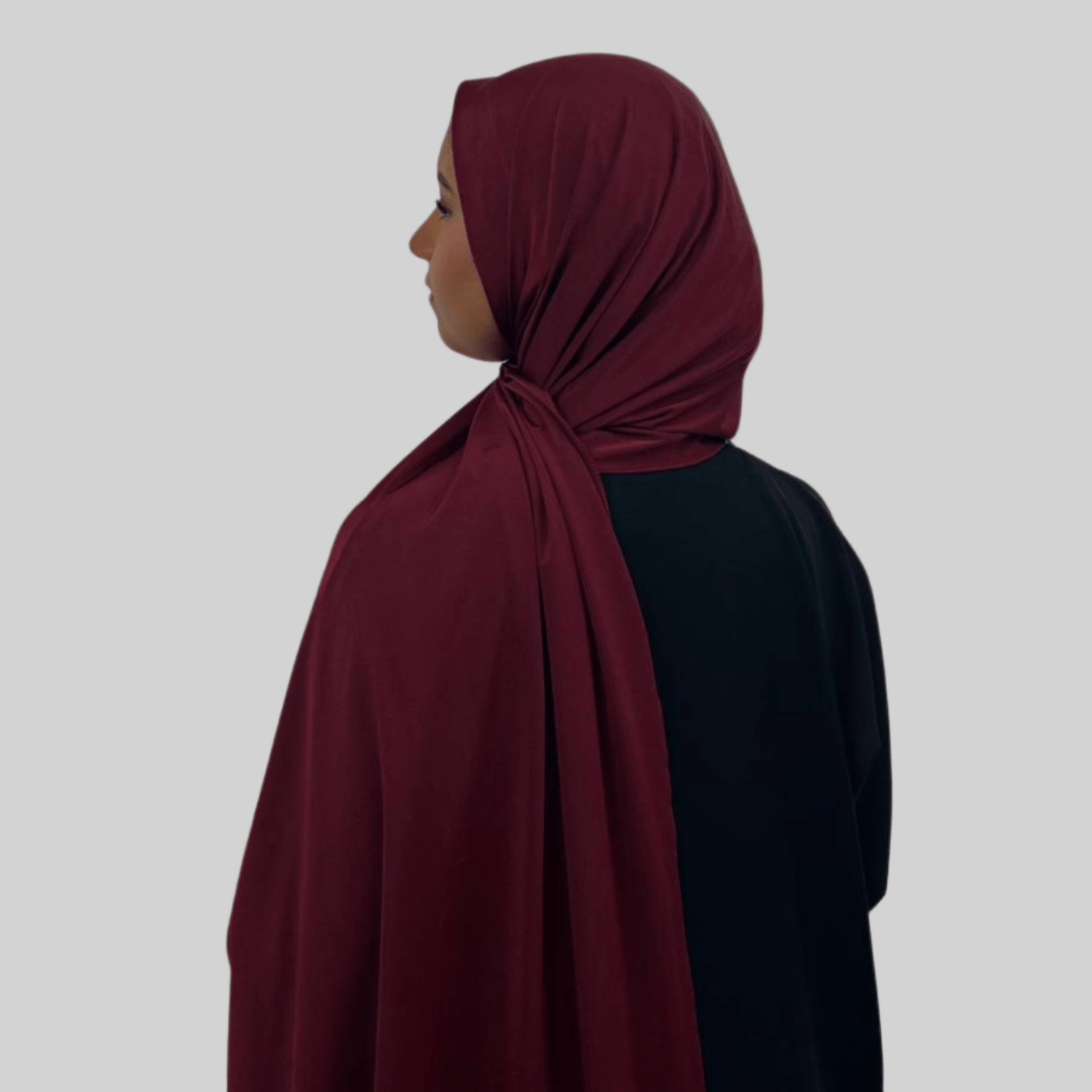 Hijab Jersey Premium Satin - Bordeaux N°S6 - MonHijab.fr