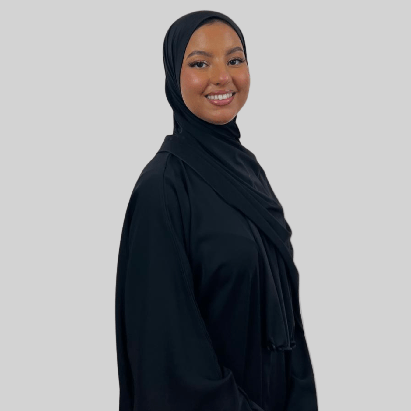 Hijab Jersey Premium Satin Frisé - Noir N°SF5 - MonHijab.fr