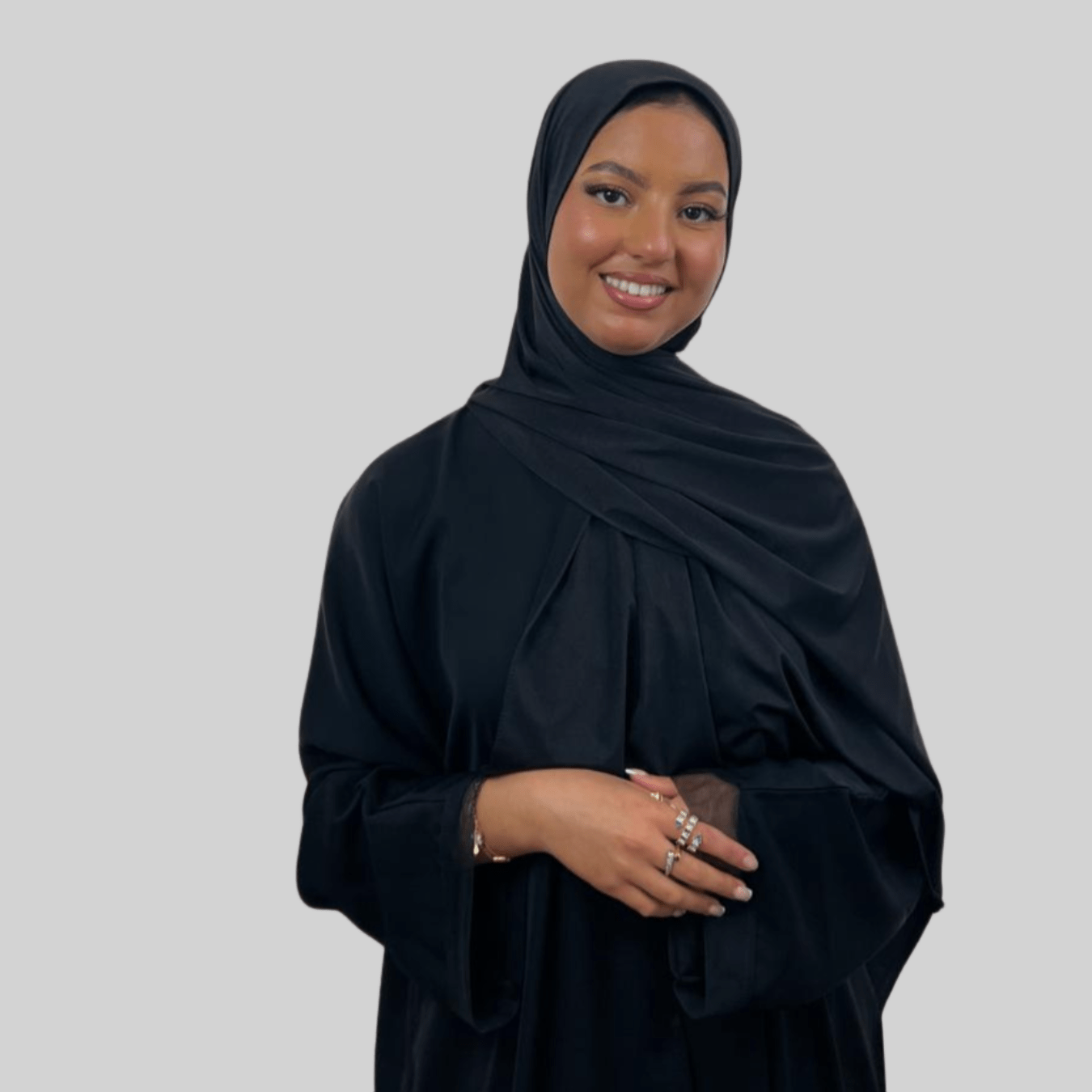 Hijab Jersey Premium Satin - Noir N°S5 - MonHijab.fr