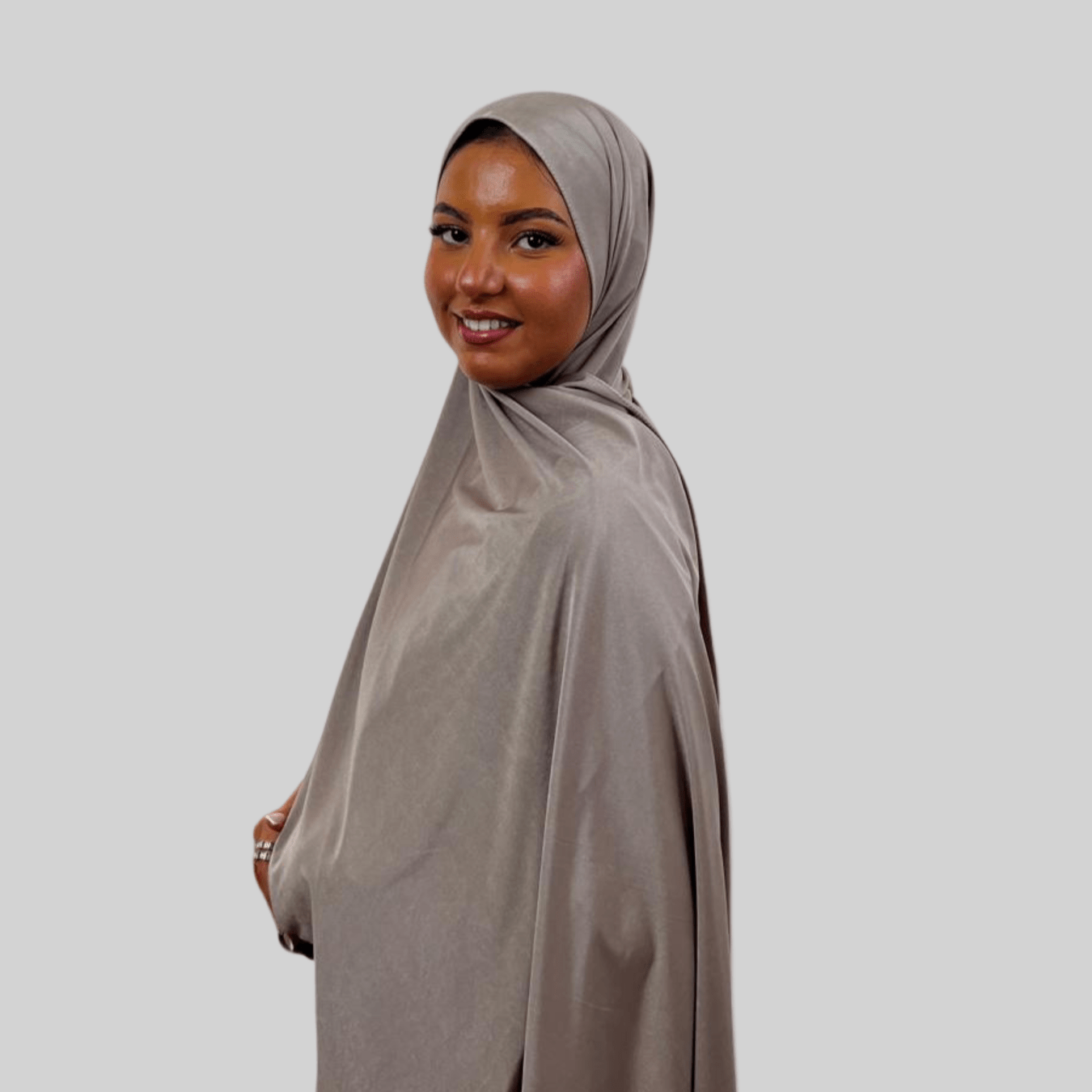 Hijab Jersey Premium Satin - Rose Poudré N°S1 - MonHijab.fr