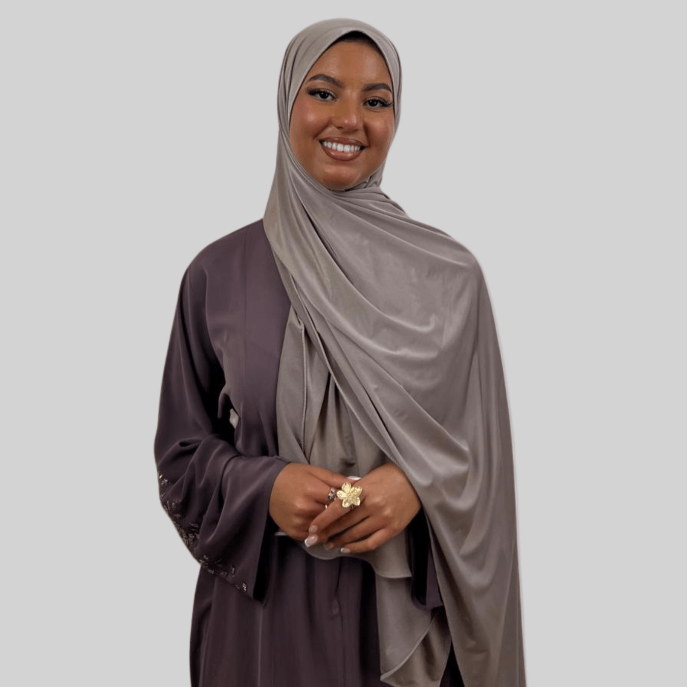 Hijab Jersey Premium Satin - Rose Poudré N°S1 - MonHijab.fr