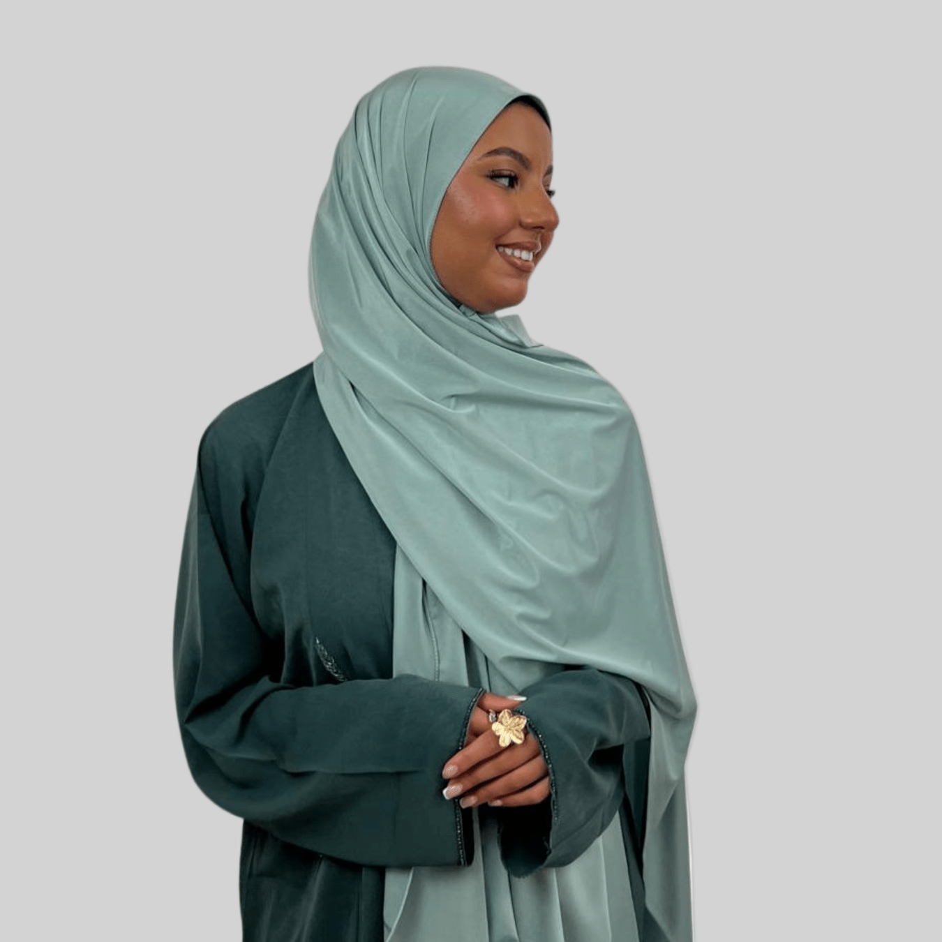 Hijab Jersey Premium Satin - Vert Pastel N°S2 - MonHijab.fr