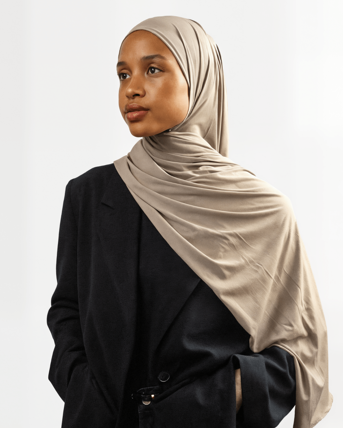 Hijab Jersey Premium - Taupe N°J1 - MonHijab.fr