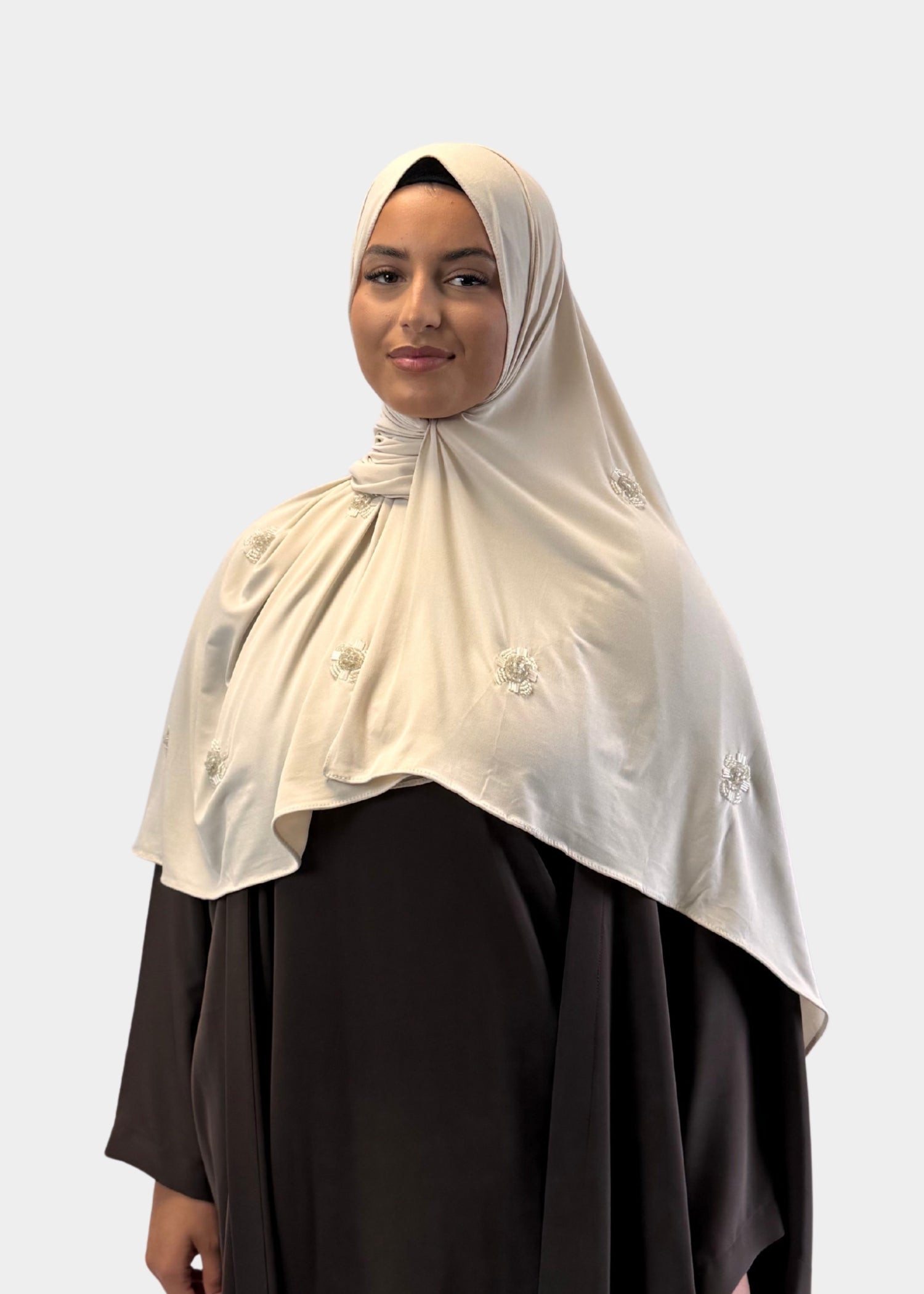 Hijab Jersey Crystal Luxe - Beige N°4