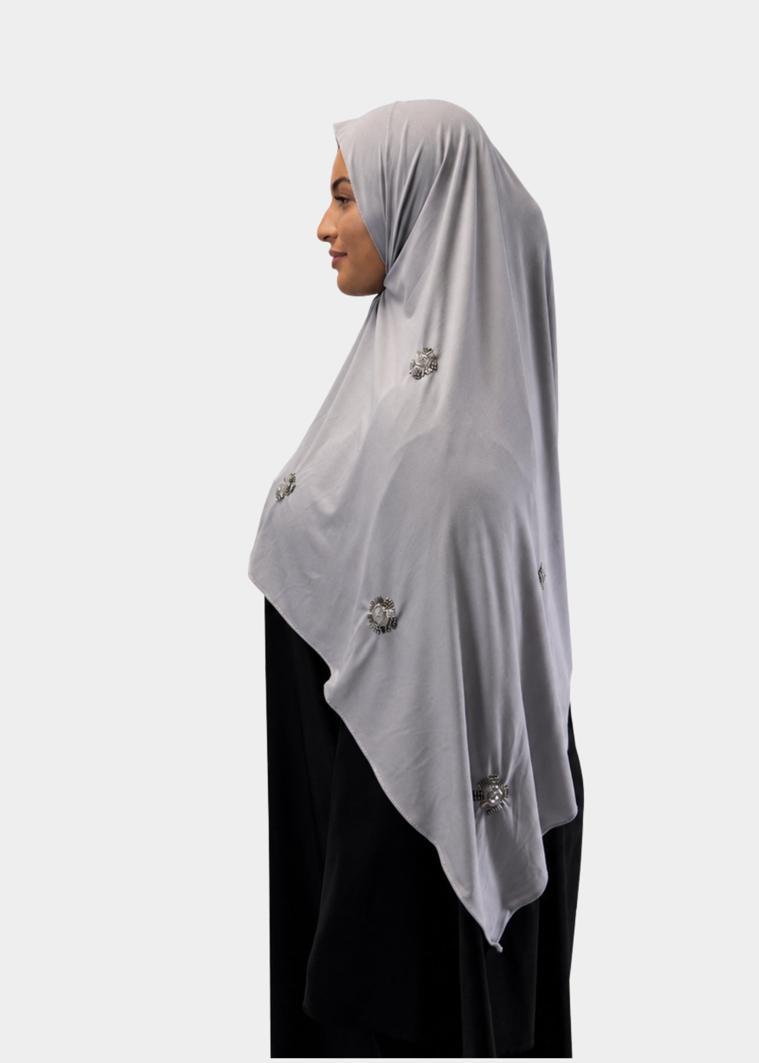 Hijab Jersey Crystal Luxe - Gris N°3