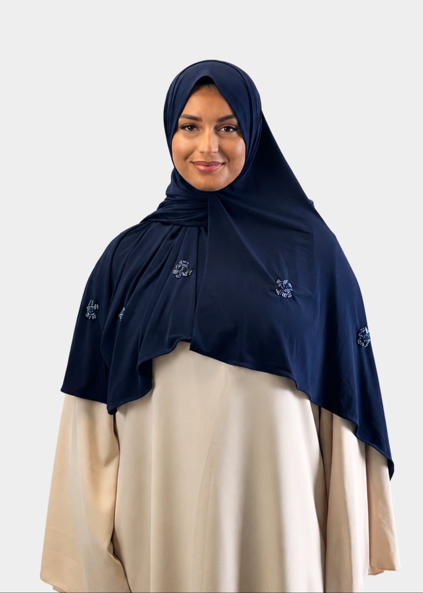 Hijab Jersey Crystal Luxe - Bleu Nuit N°2