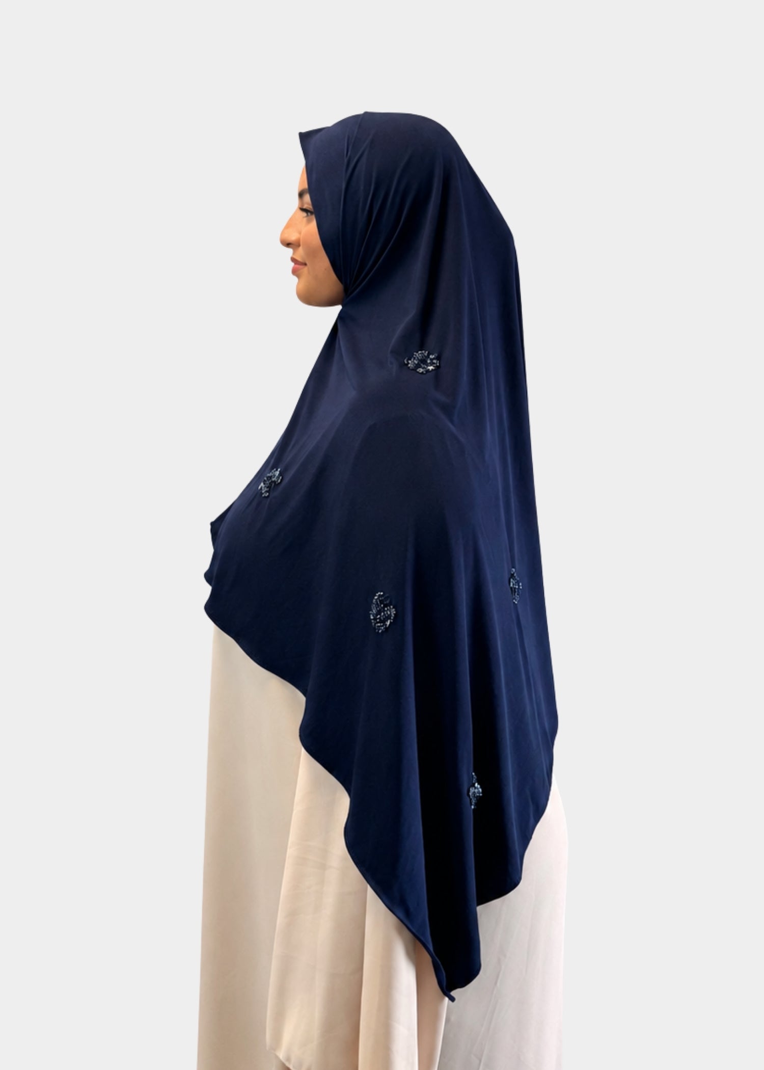 Hijab Jersey Crystal Luxe - Bleu Nuit N°2