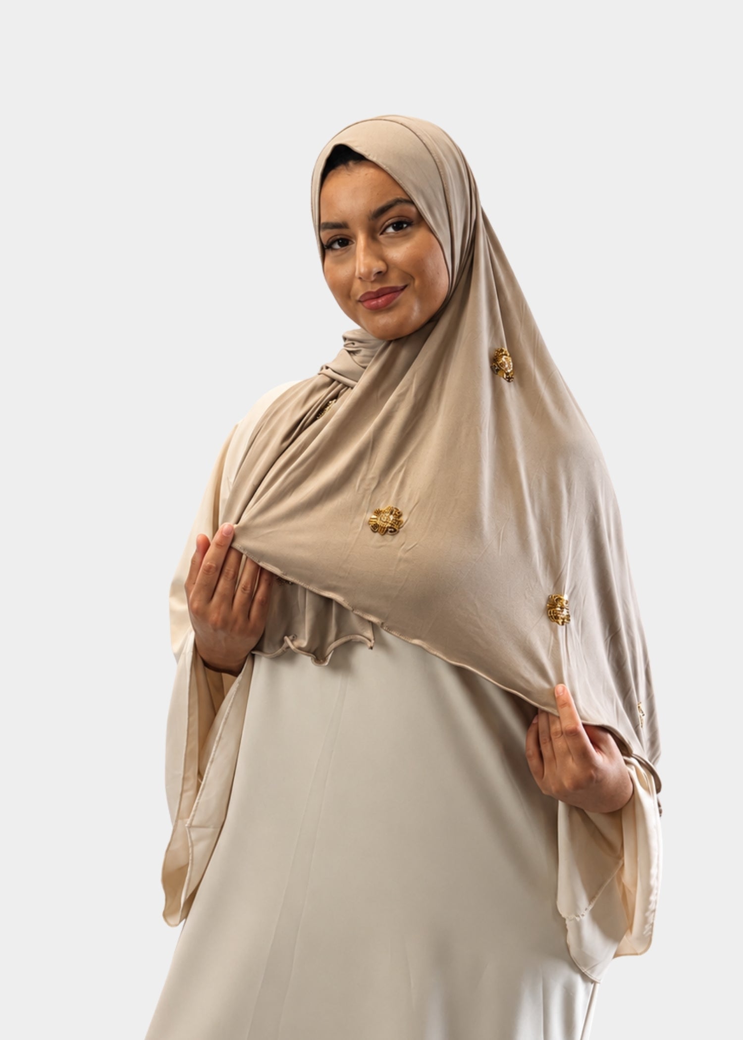 Hijab Jersey Crystal Luxe - Taupe N°6