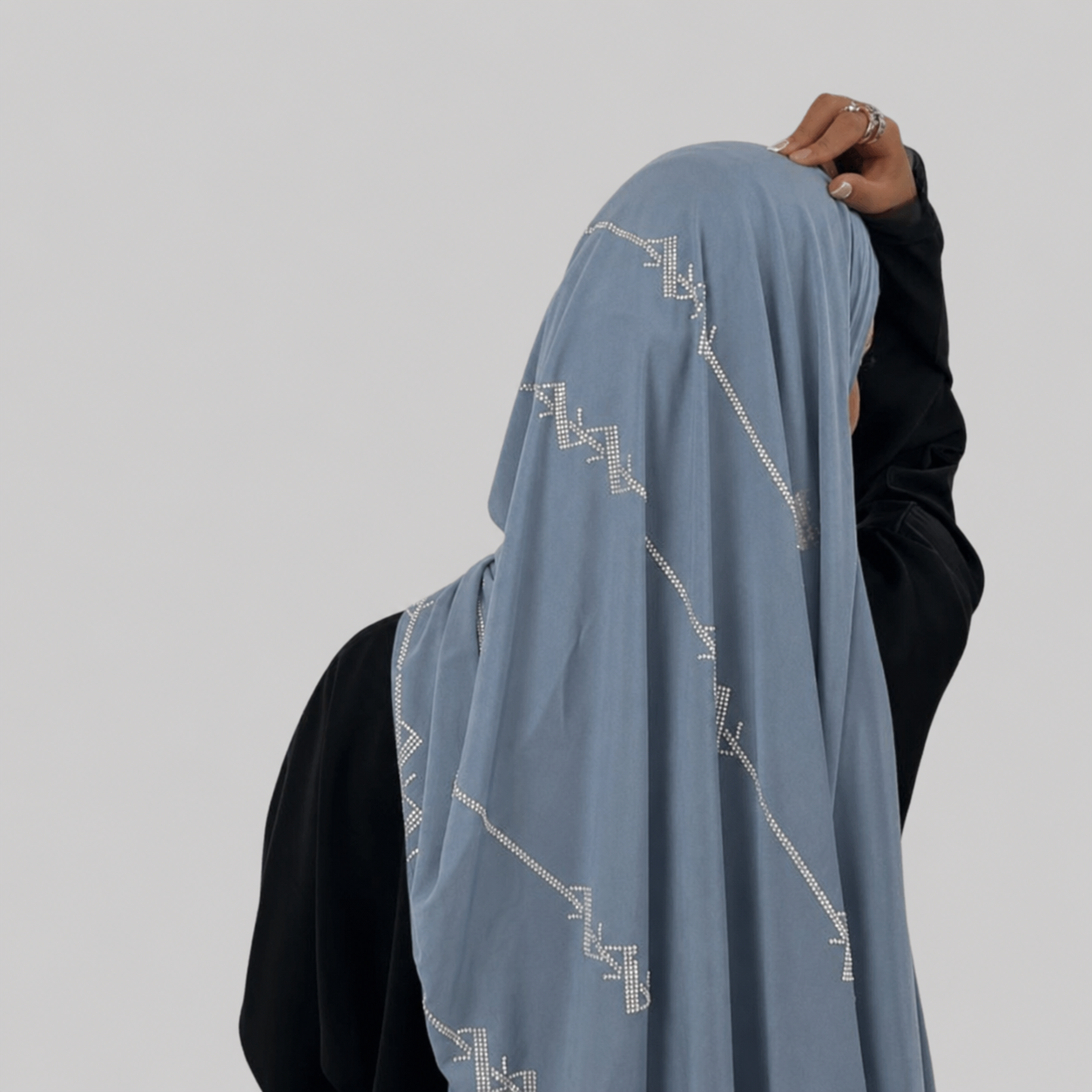 Hijab Jersey Premium Strass Spirales 3 – Gris N°6