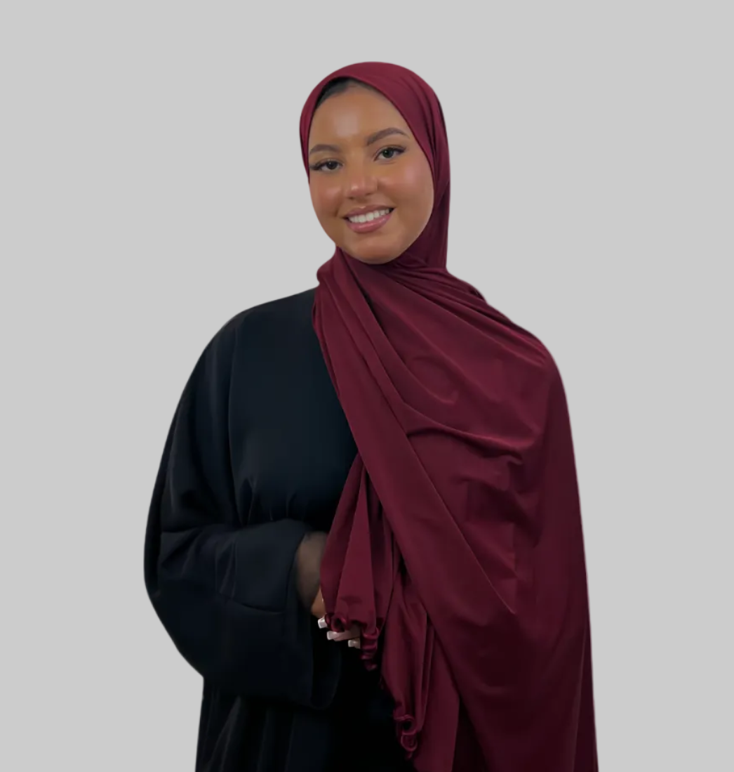 Premium Jersey Hijab Satin Crinkled - Black N°SF5