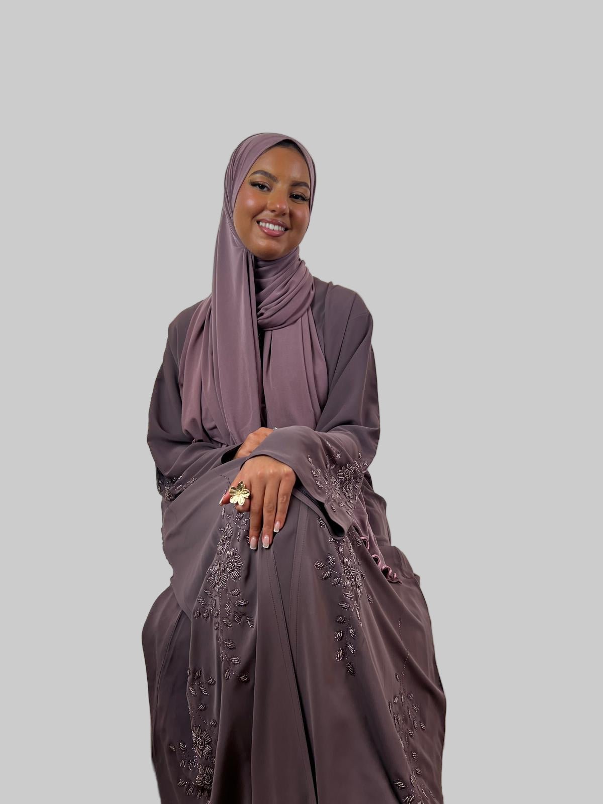 Abaya Yasmina Rose Poudré - MonHijab.fr