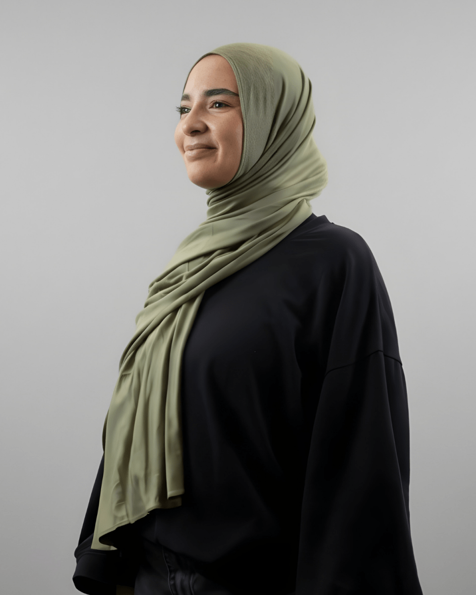 Hijab Coton - Vert Olive Luxe - C9 - MonHijab.fr