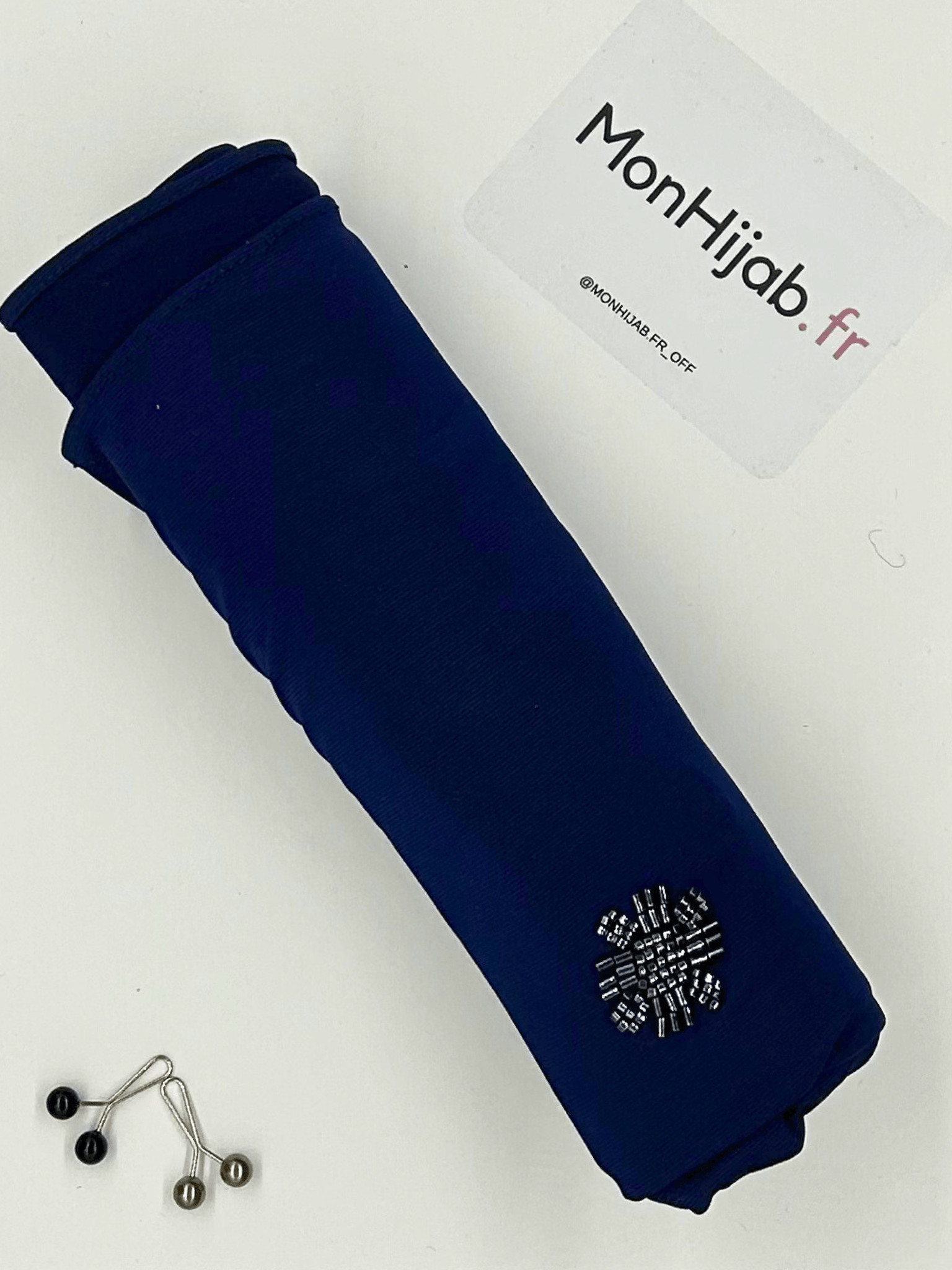 Hijab Jersey Crystal - Bleu Nuit N°6 - MonHijab.fr