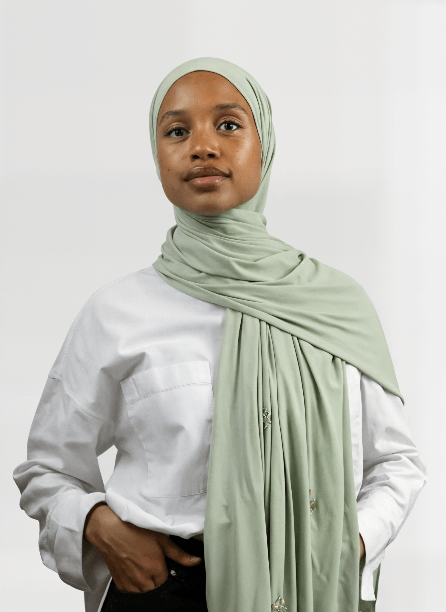 Hijab Jersey Crystal Luxe - Vert d'eau N°7 - MonHijab.fr