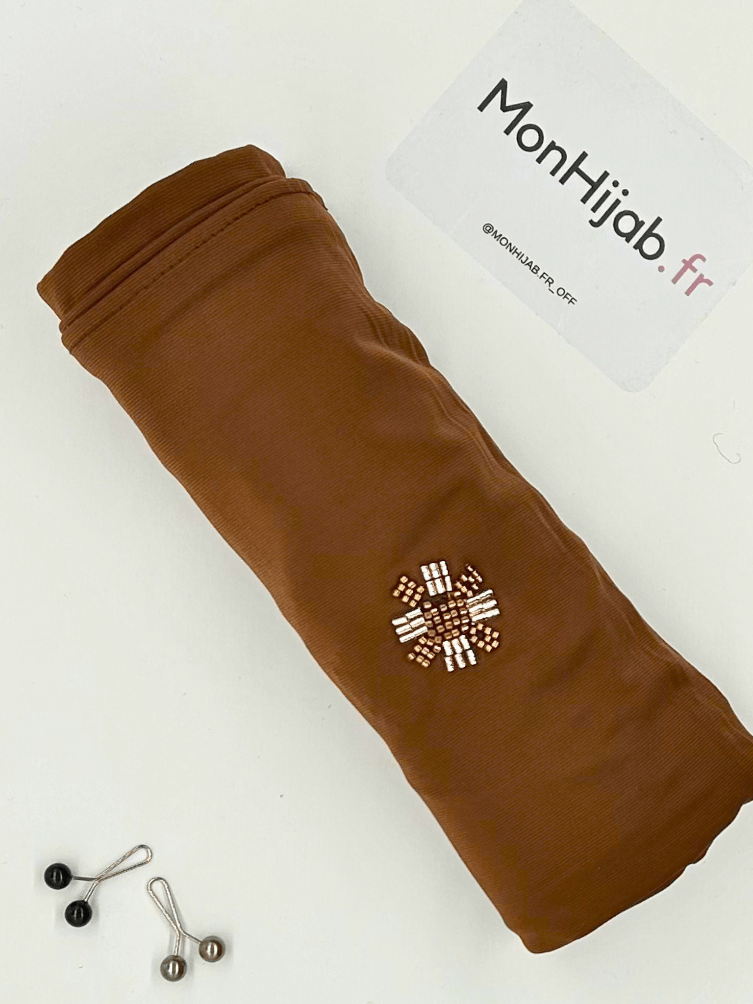 Hijab Jersey Crystal - Marron N°11 - MonHijab.fr