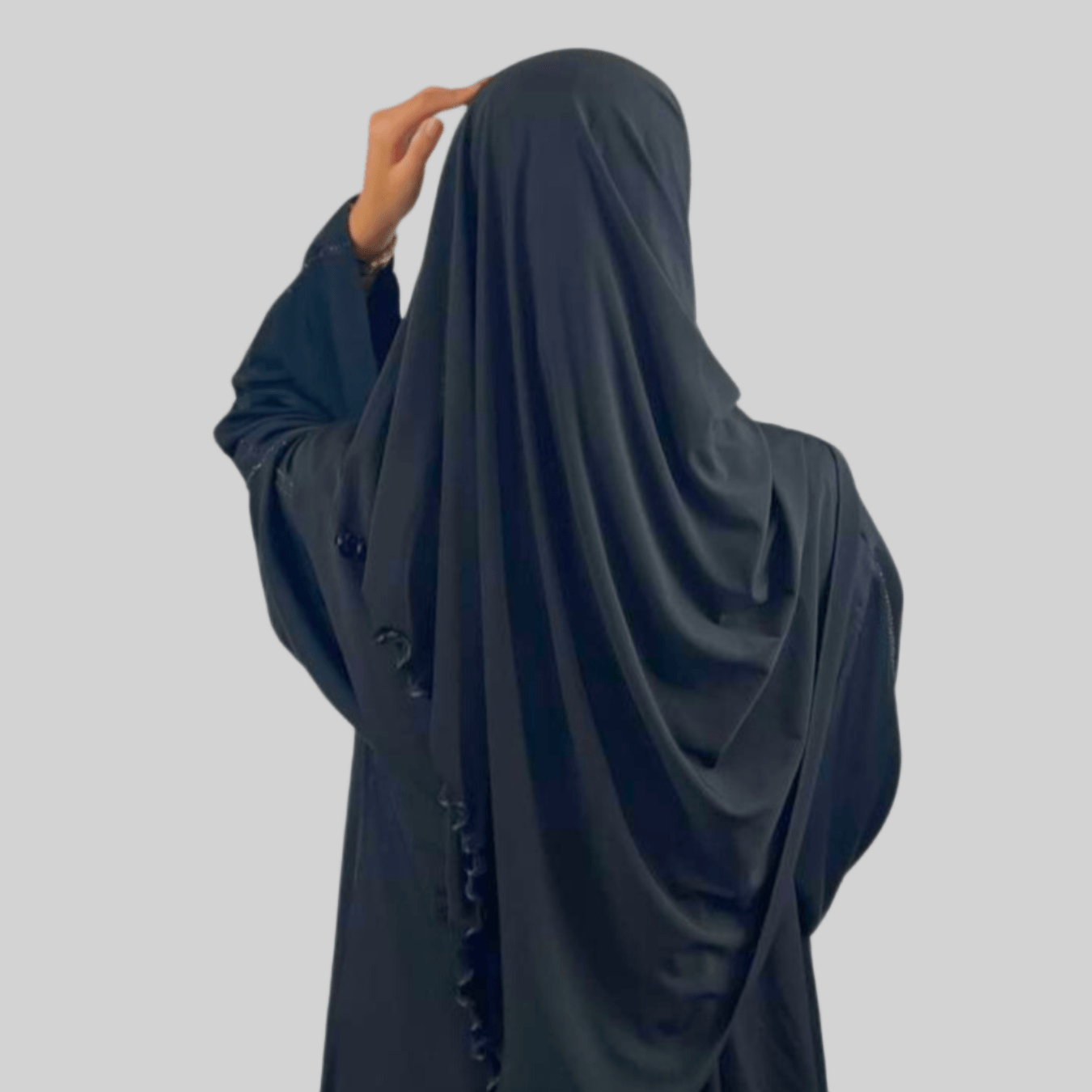 Hijab Jersey Frisé Premium - Noir N°118 - MonHijab.fr