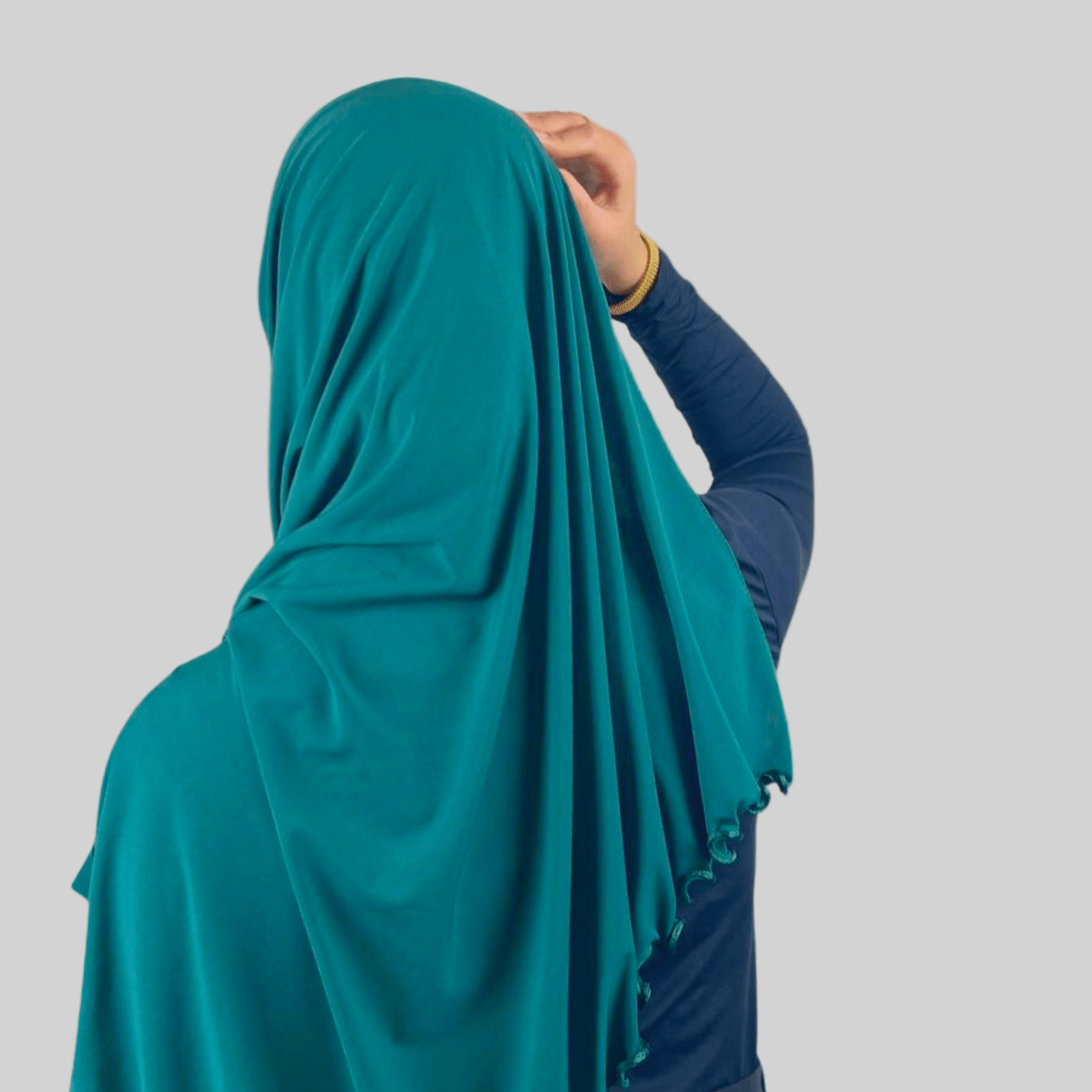 Hijab Jersey Frisé Premium - Vert Bouteille N°127 - MonHijab.fr