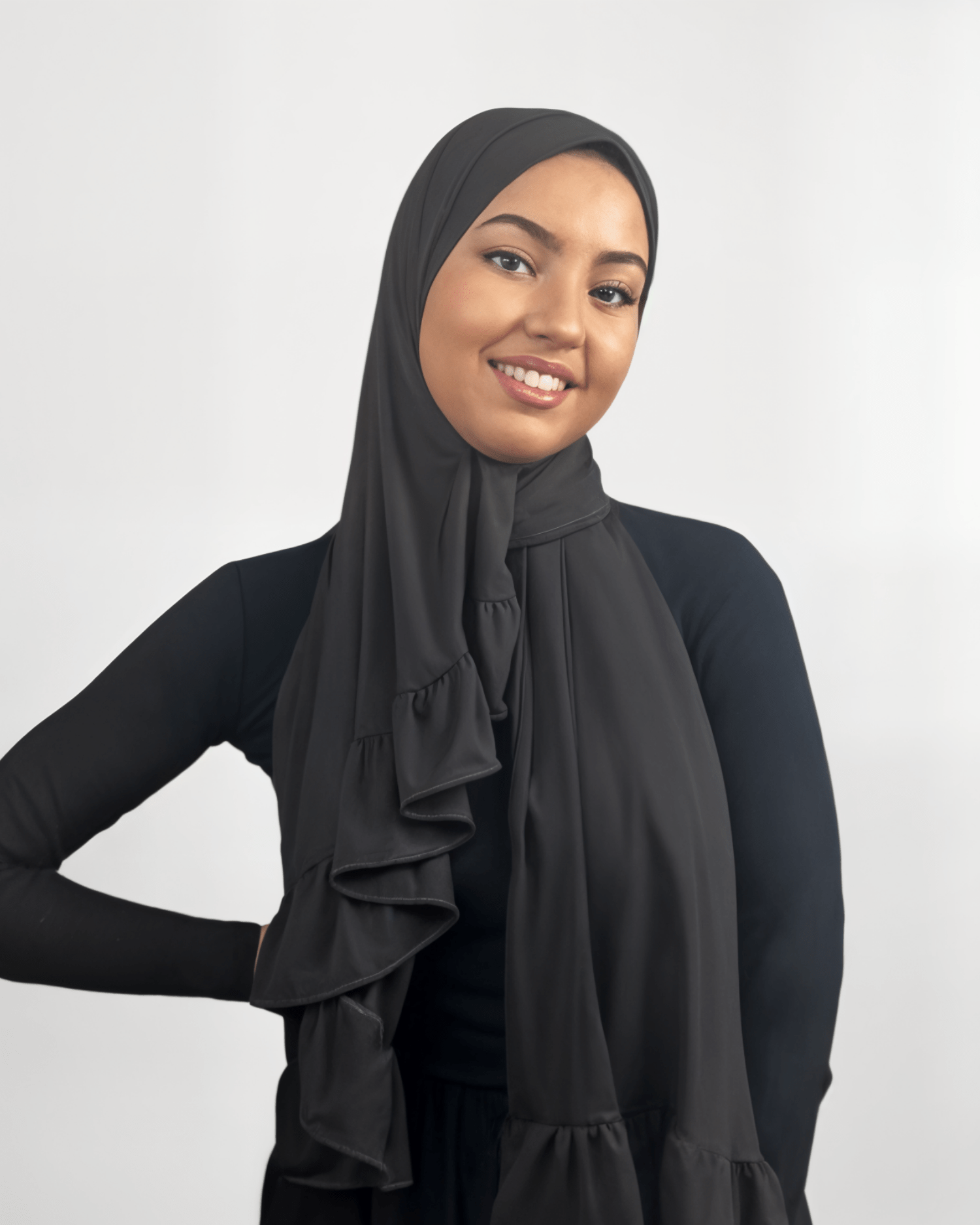 Hijab Jersey Froufrou - Marron Chocolat N°18 - MonHijab.fr
