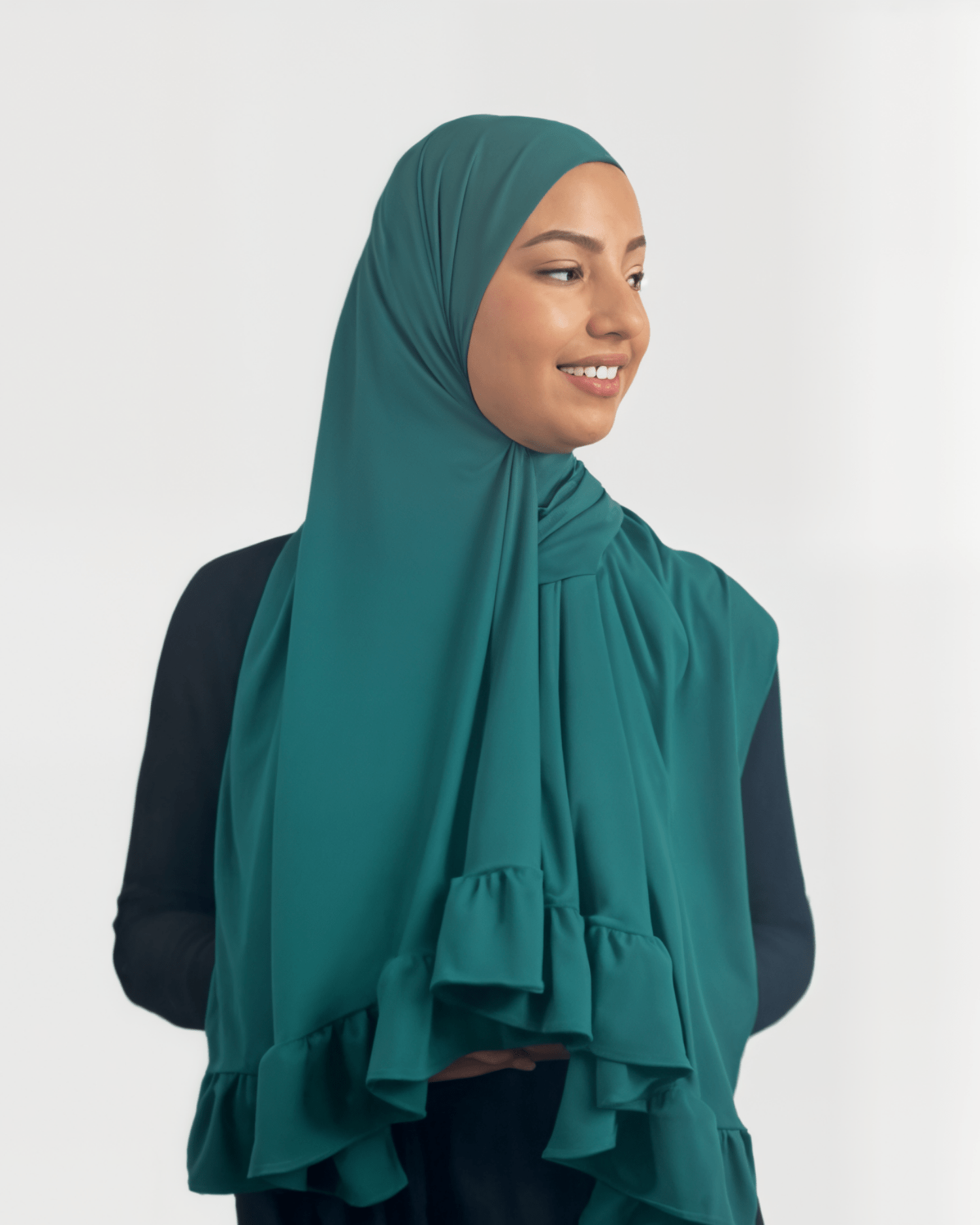 Hijab Jersey Froufrou - Vert Bouteille N°17 - MonHijab.fr