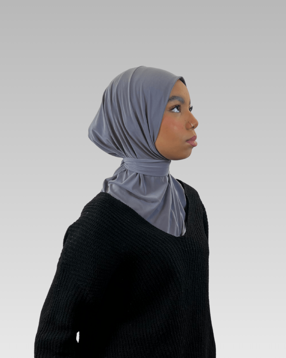 Hijab Jersey instantané (cagoule) - Gris - N°CG6 - MonHijab.fr