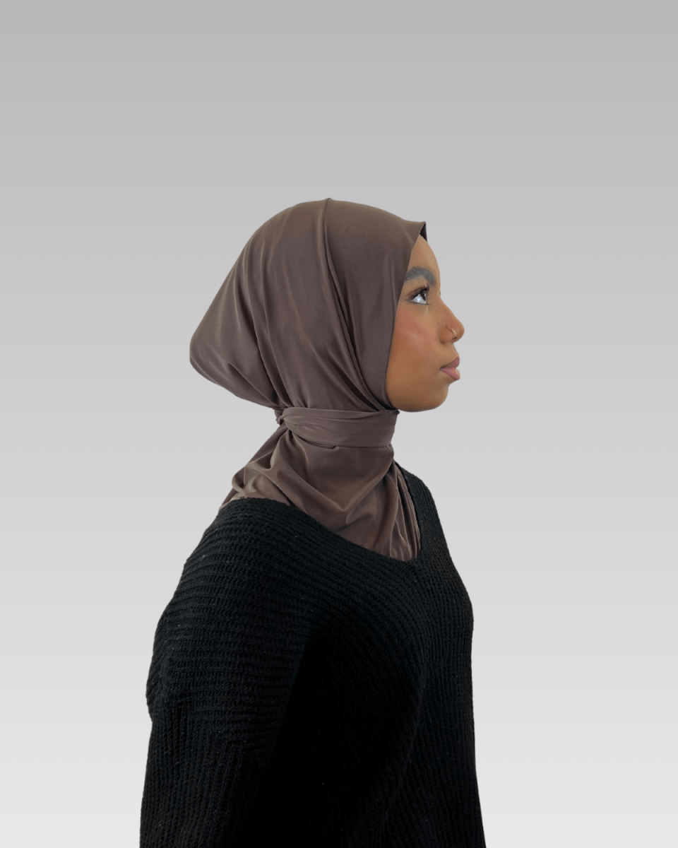 Hijab Jersey instantané (cagoule) - Marron - N°CG4 - MonHijab.fr