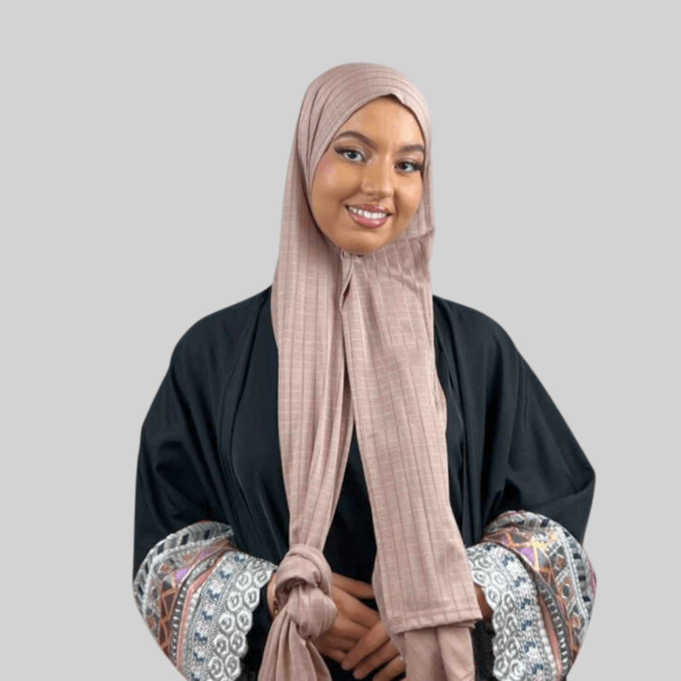 Hijab Jersey Jacquard - Marron Clair - MonHijab.fr
