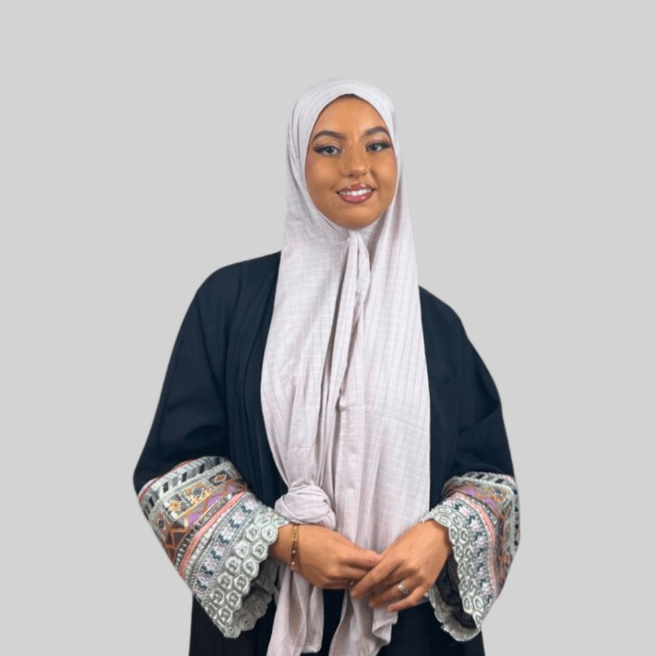 Hijab Jersey Jacquard - Rose Pale - MonHijab.fr