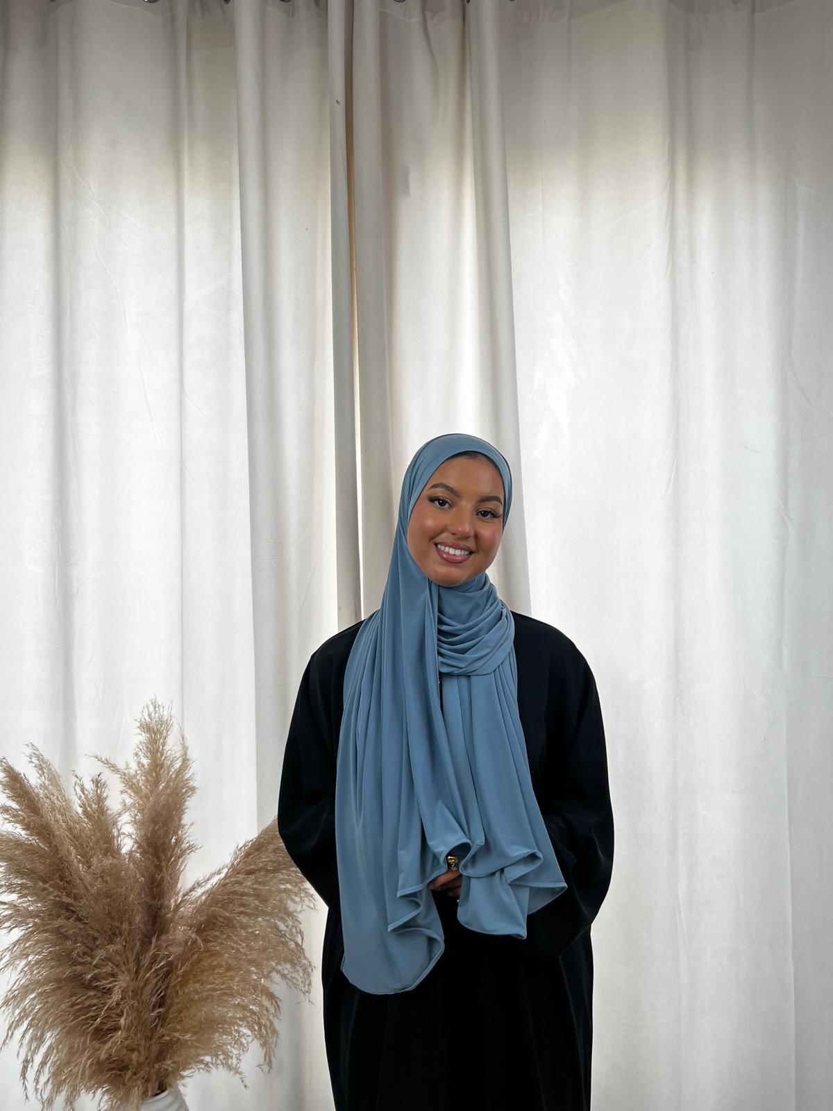 Hijab Jersey Premium - Bleu Canard N°67 - MonHijab.fr