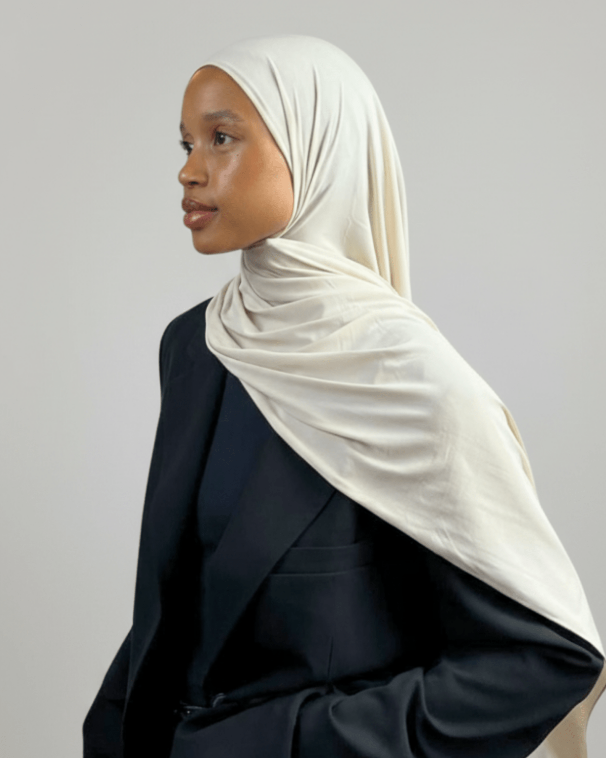 Hijab Jersey Premium - Crème N°J2 - MonHijab.fr