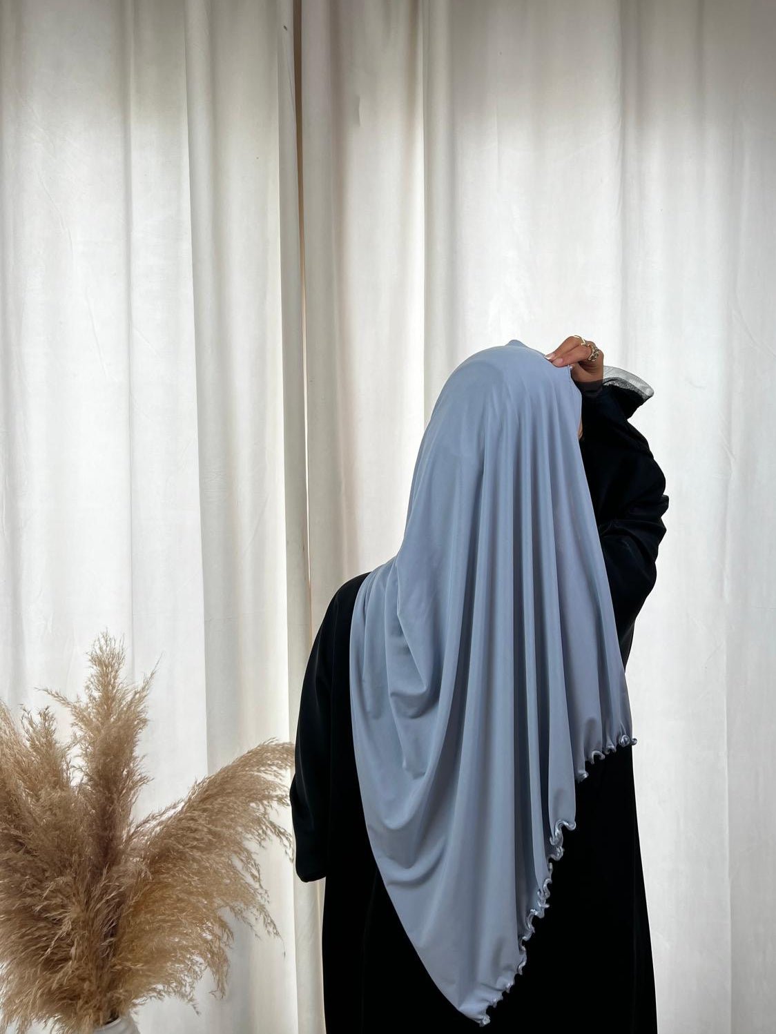 Hijab Jersey Premium Frisé - Bleu N°40 - MonHijab.fr