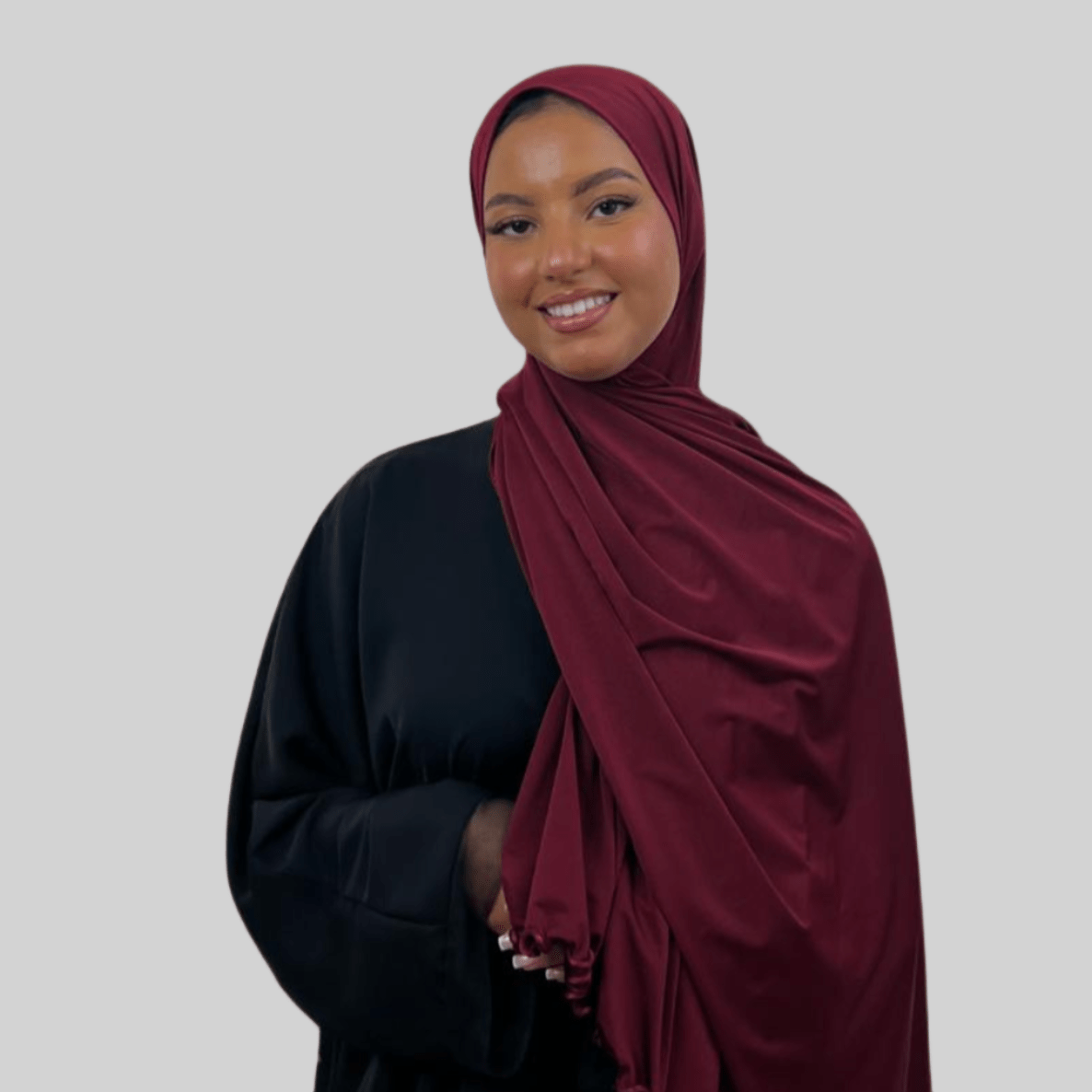 Hijab Jersey Premium Satin Frisé - Bordeaux N°SF6 - MonHijab.fr